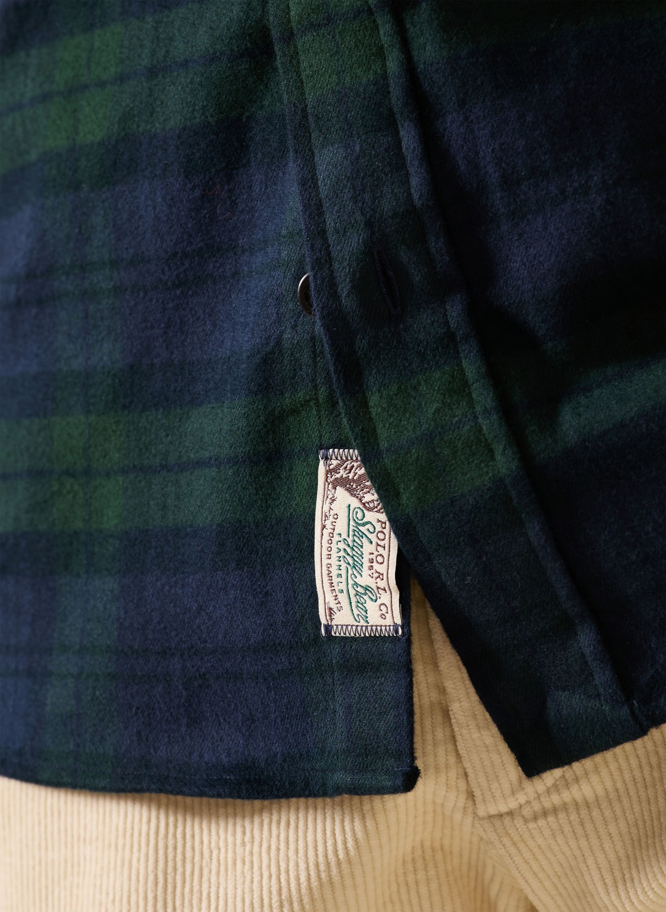 POLO RALPH LAUREN Cămașă din flanelă, croială clasică: VERDE ÎNCHIS / ALBASTRU ÎNCHIS