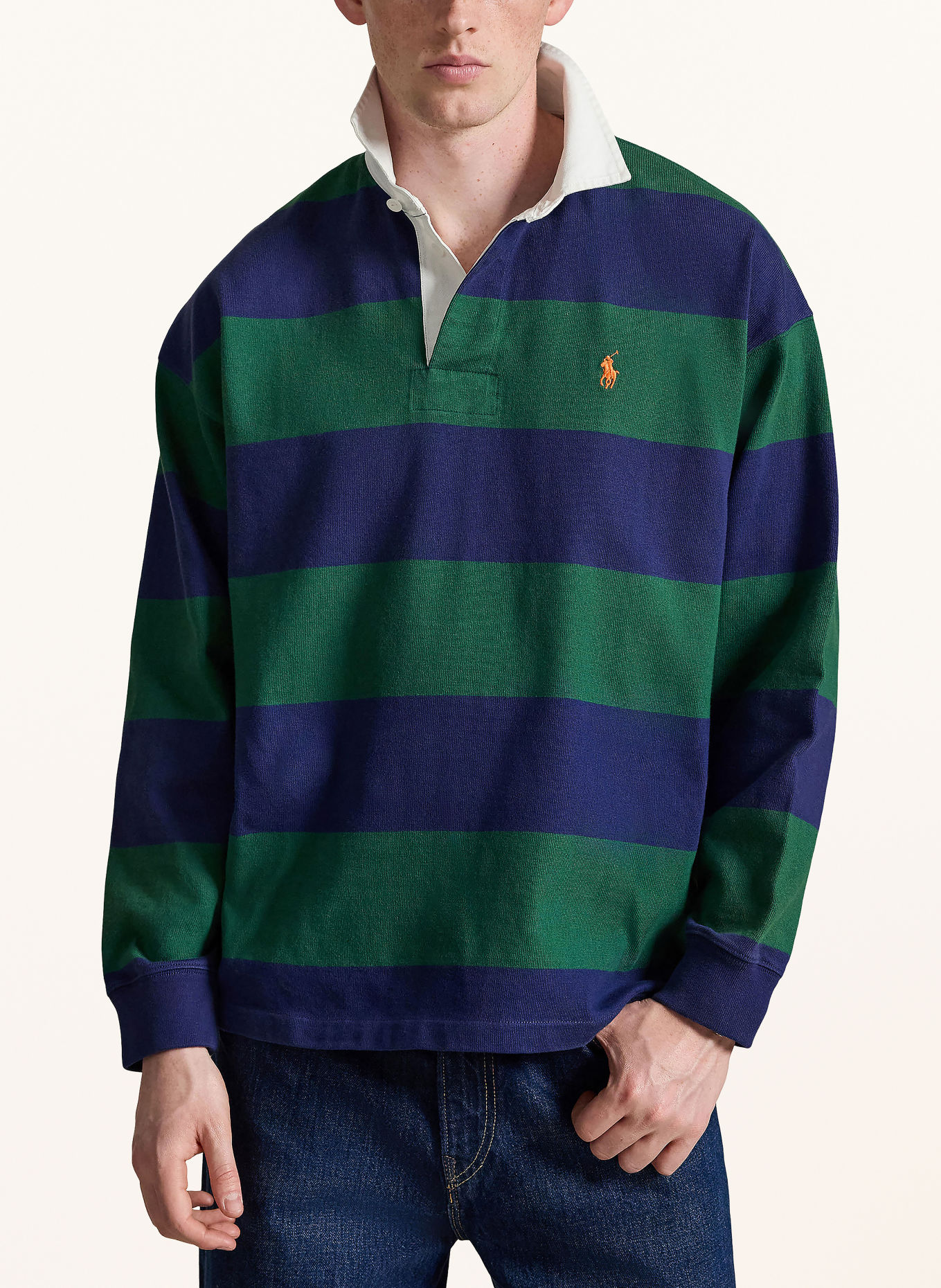 POLO RALPH LAUREN Polo de rugby: VERT / BLEU