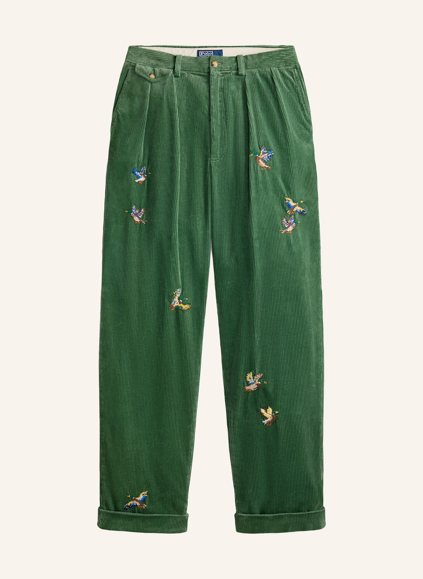 POLO RALPH LAUREN Corduroy Pants, Regular Fit: GREEN