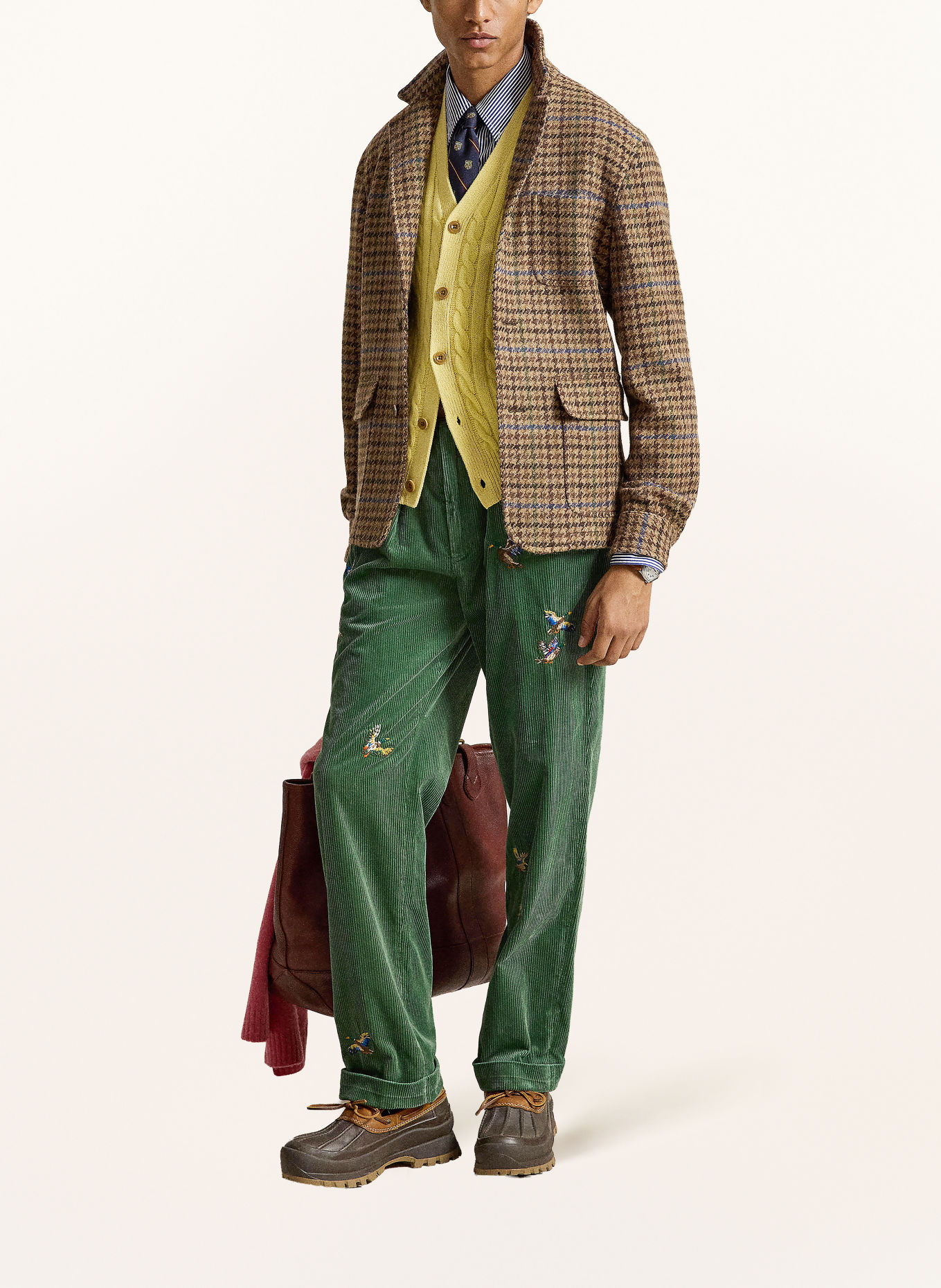 POLO RALPH LAUREN Corduroy Pants, Regular Fit: GREEN
