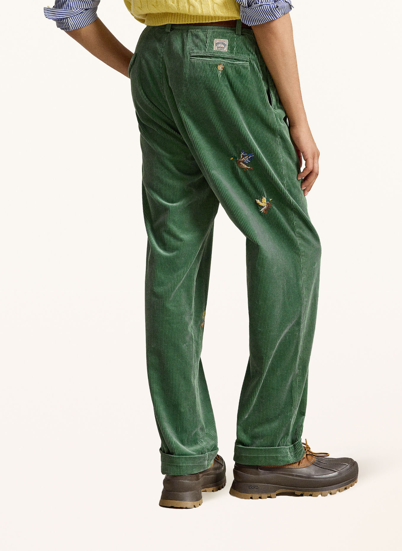 POLO RALPH LAUREN Corduroy Pants, Regular Fit: GREEN