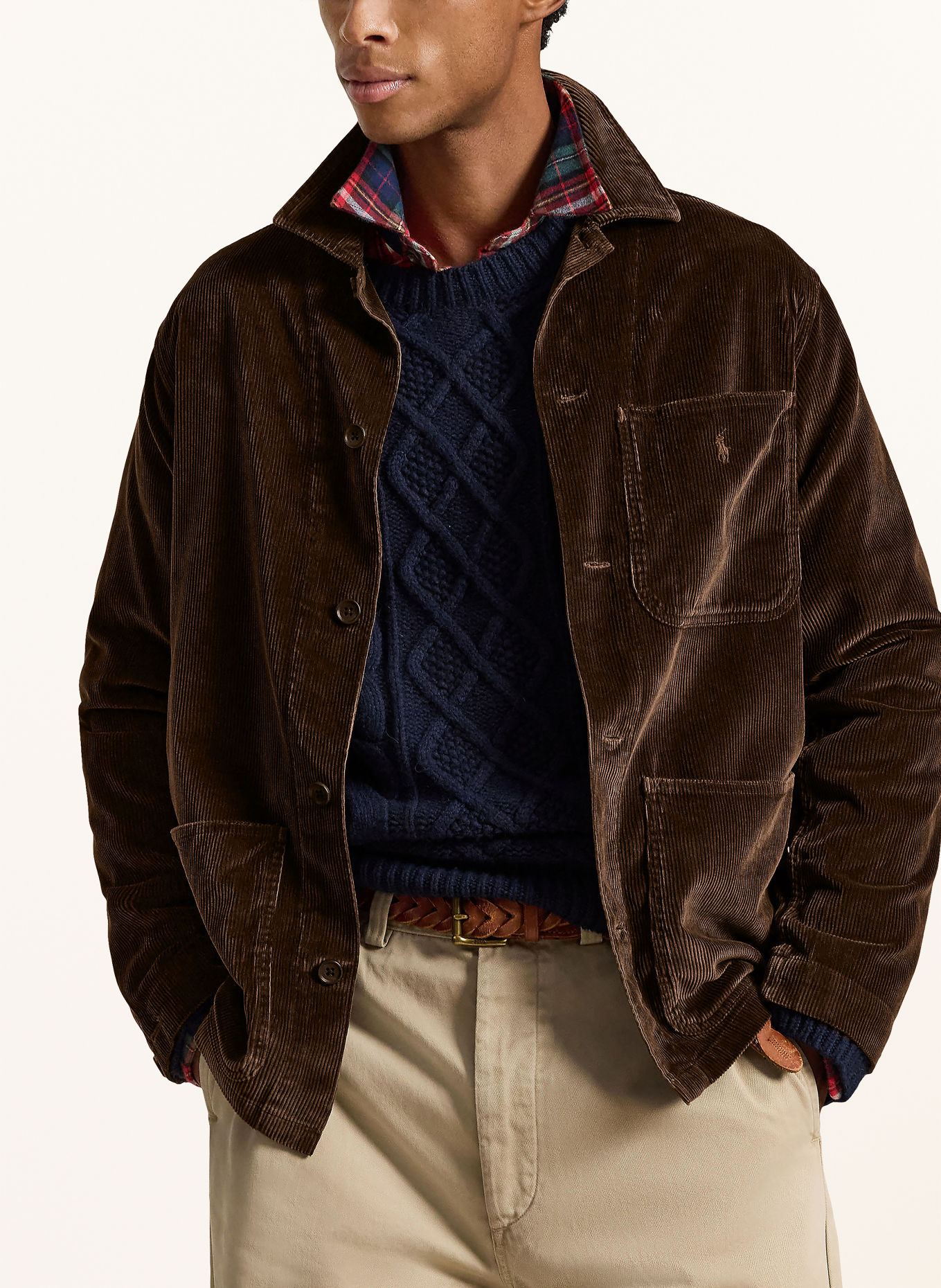 POLO RALPH LAUREN Cord-Overshirt: DUNKELBRAUN