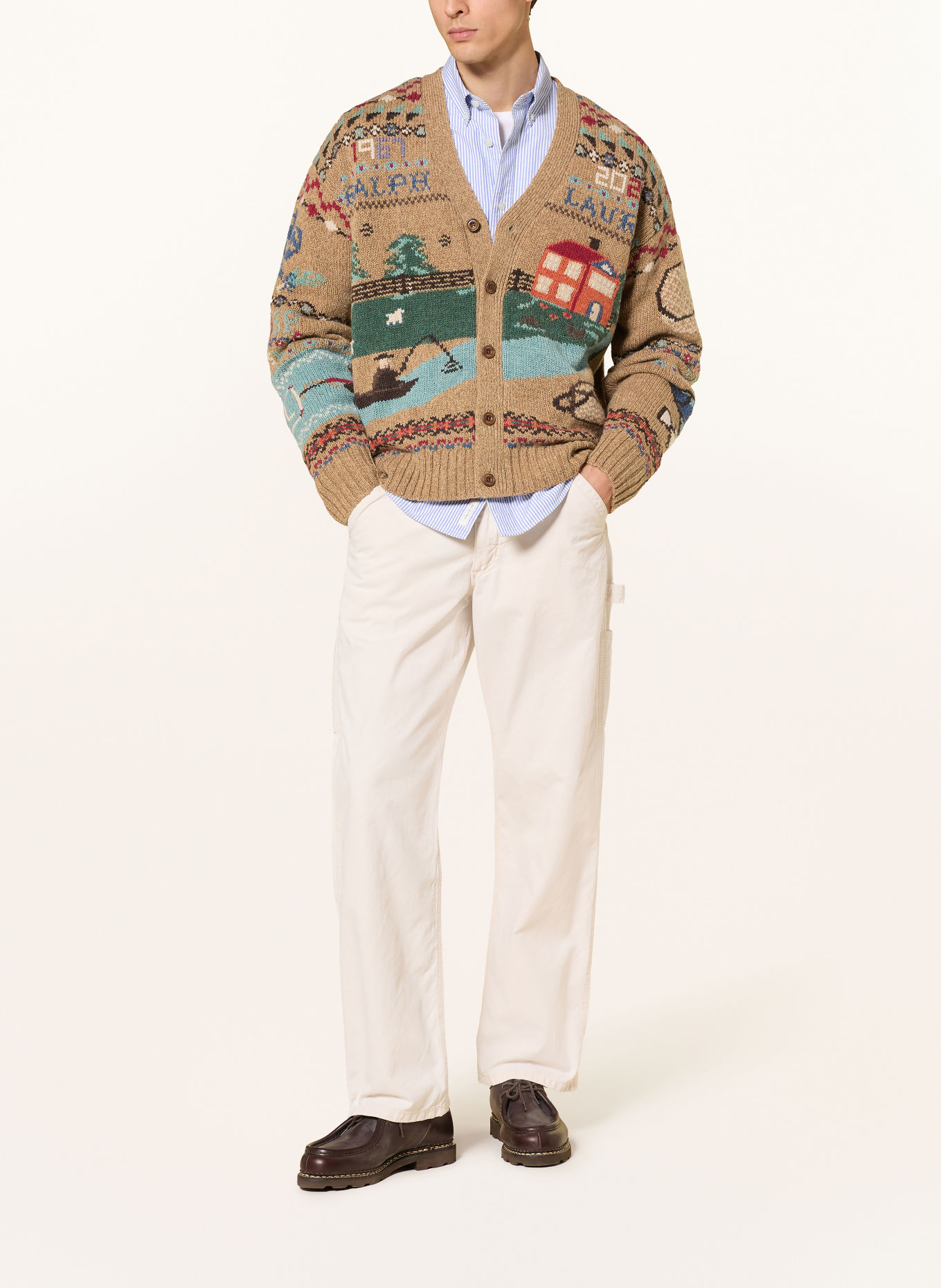 POLO RALPH LAUREN Cardigan: BEJ / ROȘU / TURCOAZ