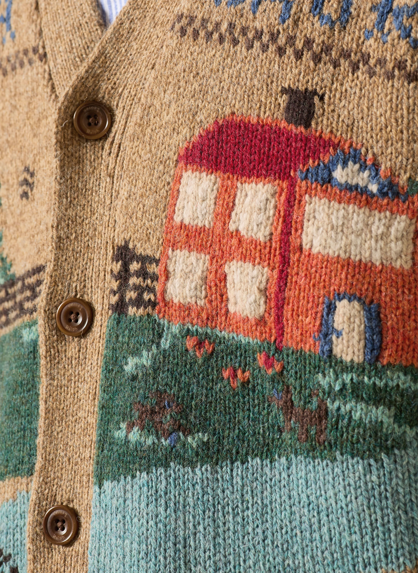 POLO RALPH LAUREN Cardigan: BEJ / ROȘU / TURCOAZ