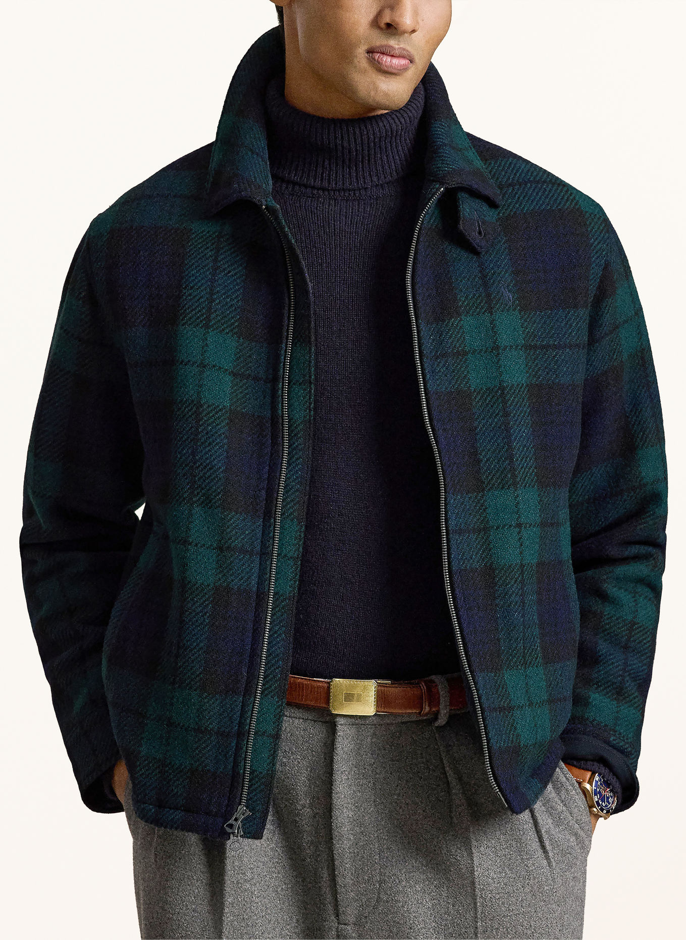 POLO RALPH LAUREN Jacke: SCHWARZ / DUNKELGRÜN / DUNKELBLAU