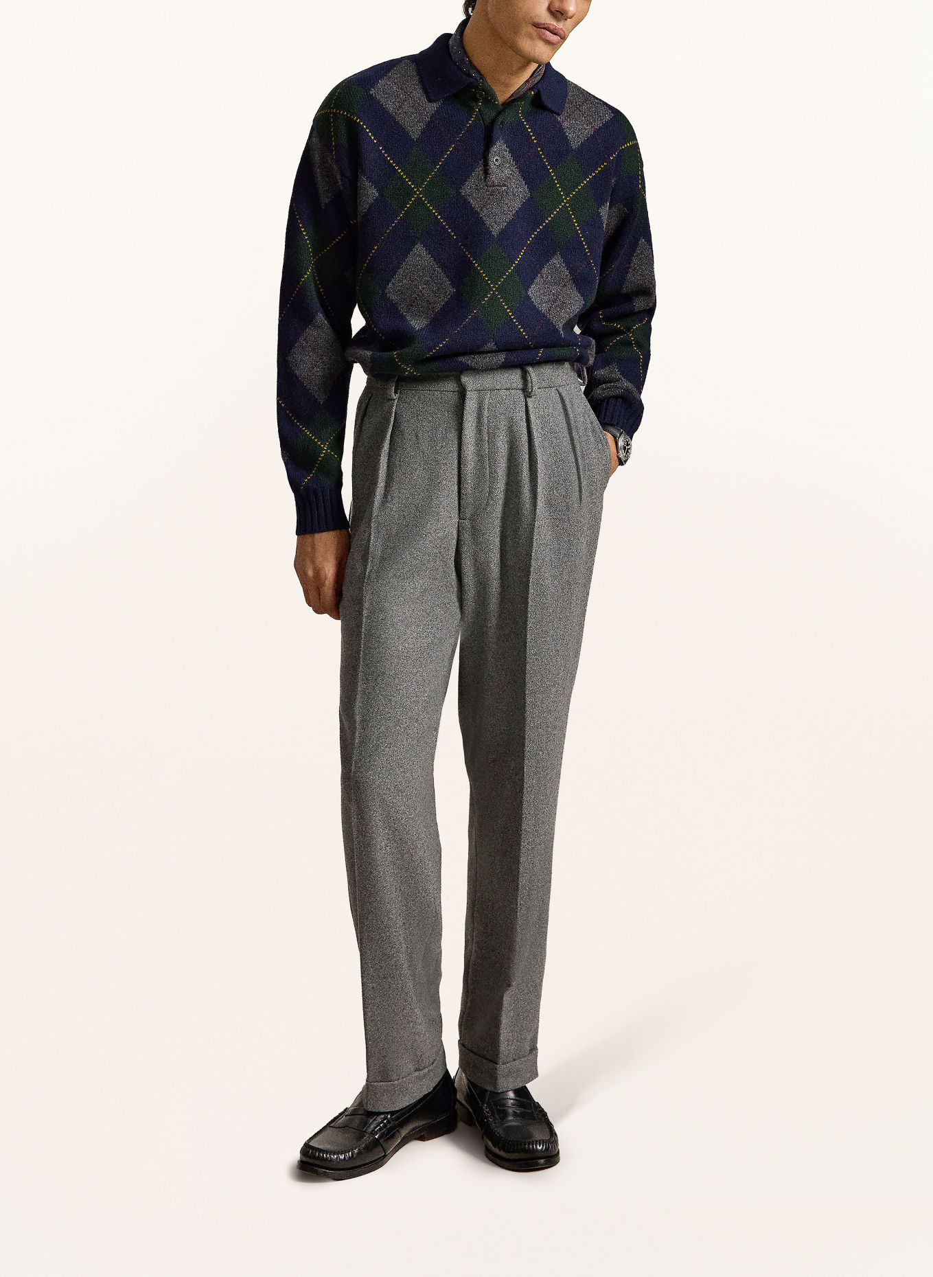 POLO RALPH LAUREN Svetry: TMAVĚ MODRÁ / ŠEDÁ / ZELENÁ