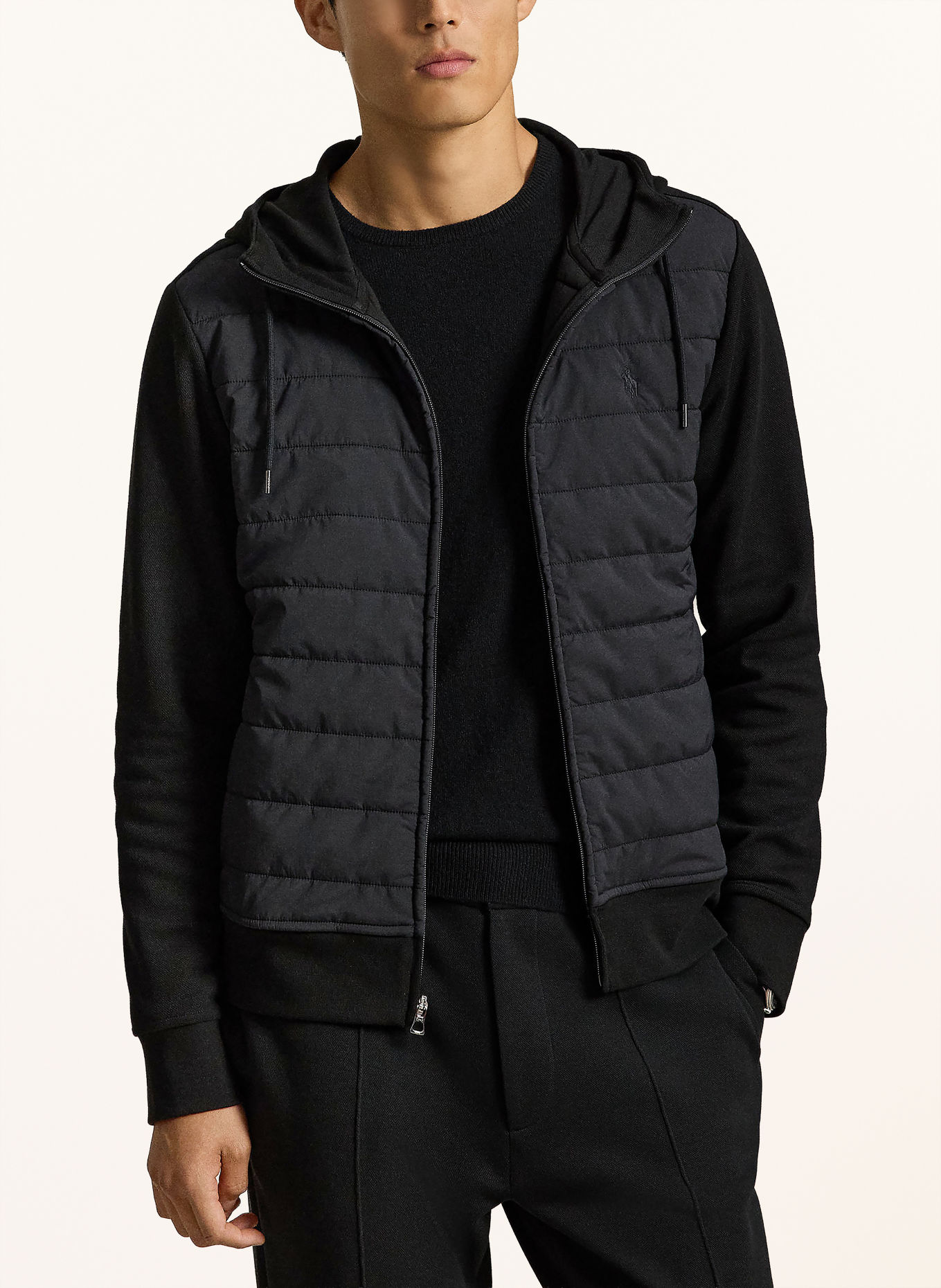 POLO RALPH LAUREN Jacket made from a mix of materials: BLACK