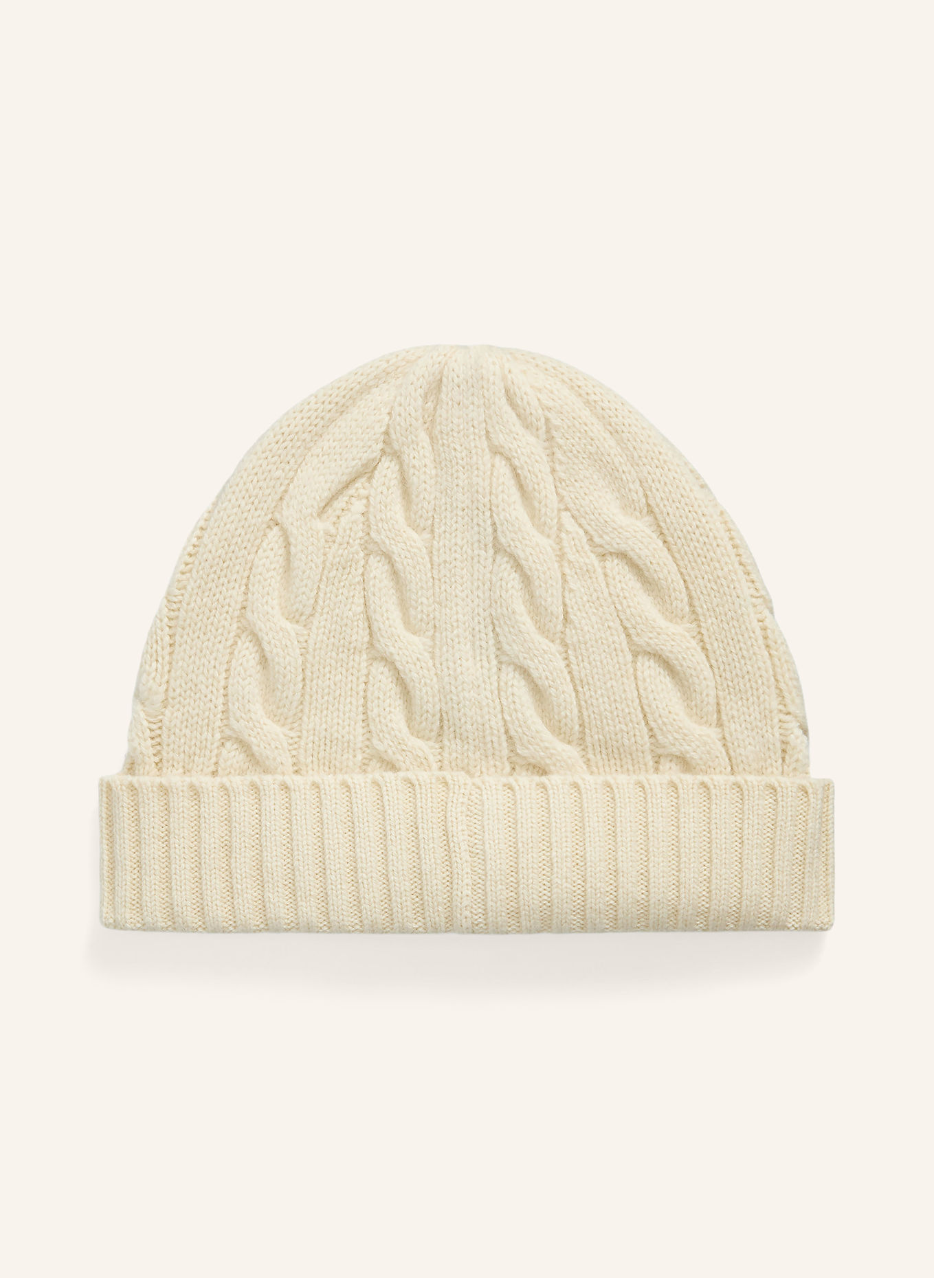 POLO RALPH LAUREN Mütze: ECRU / DUNKELBLAU
