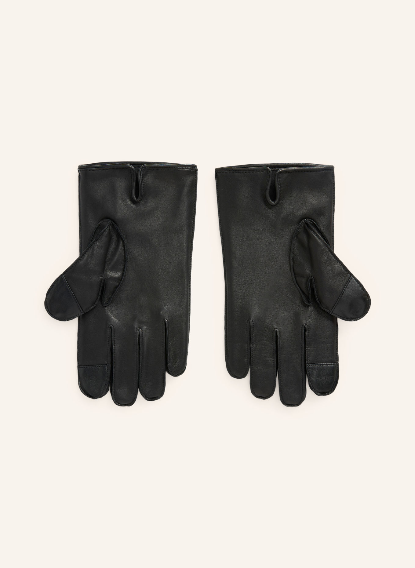POLO RALPH LAUREN Leather gloves: BLACK