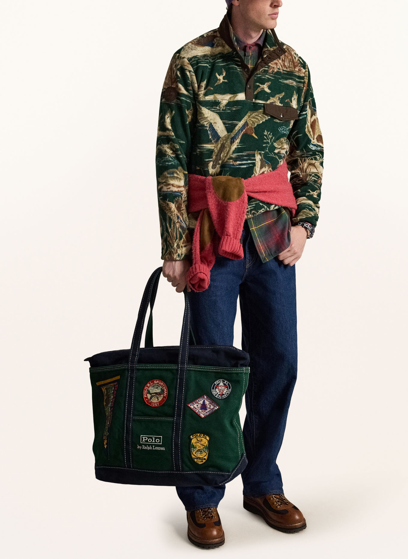 POLO RALPH LAUREN Shopper: GRÜN / GELB / DUNKELBLAU