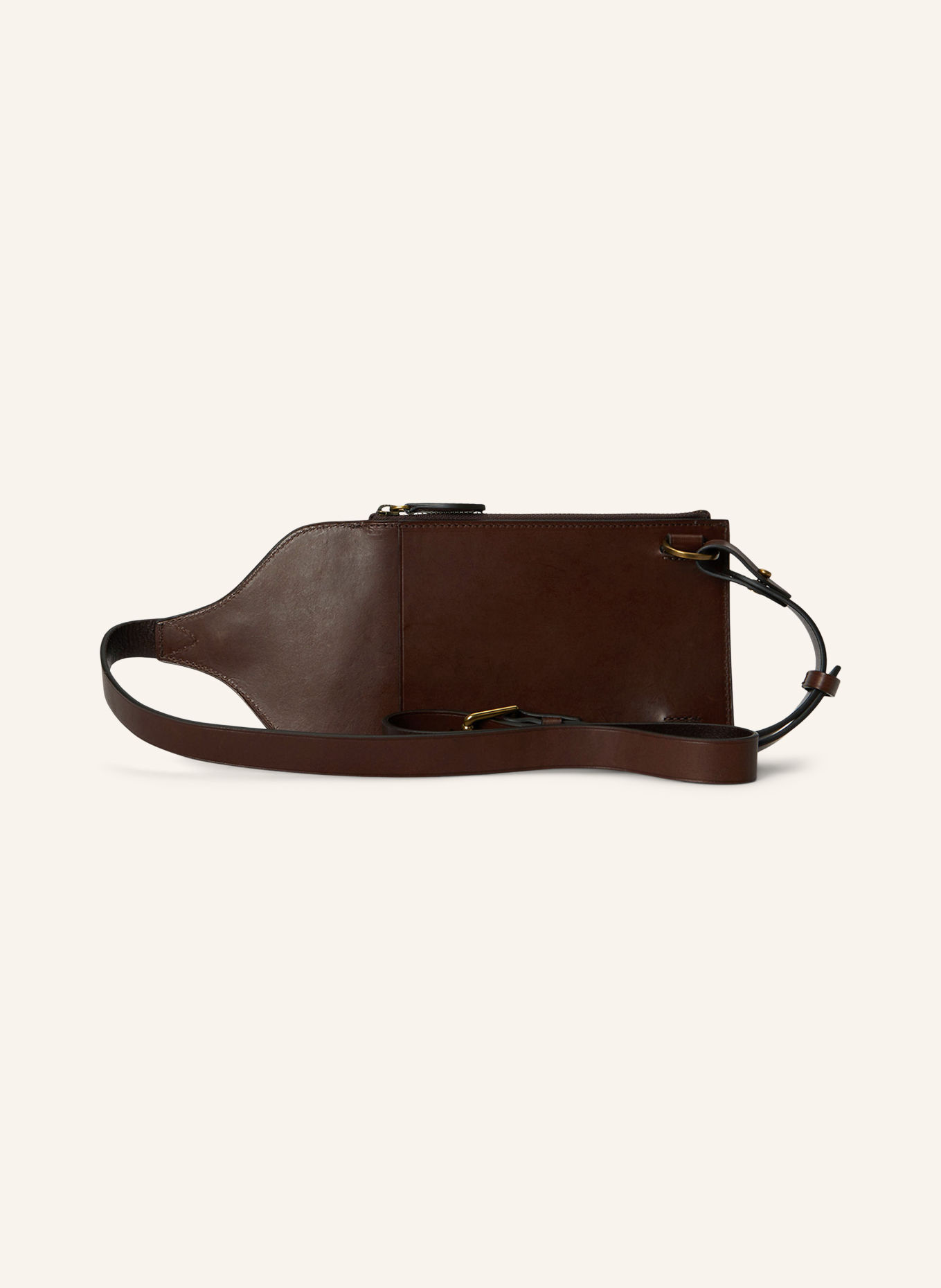 POLO RALPH LAUREN Schoudertas: MARRON FONCÉ / GOUD