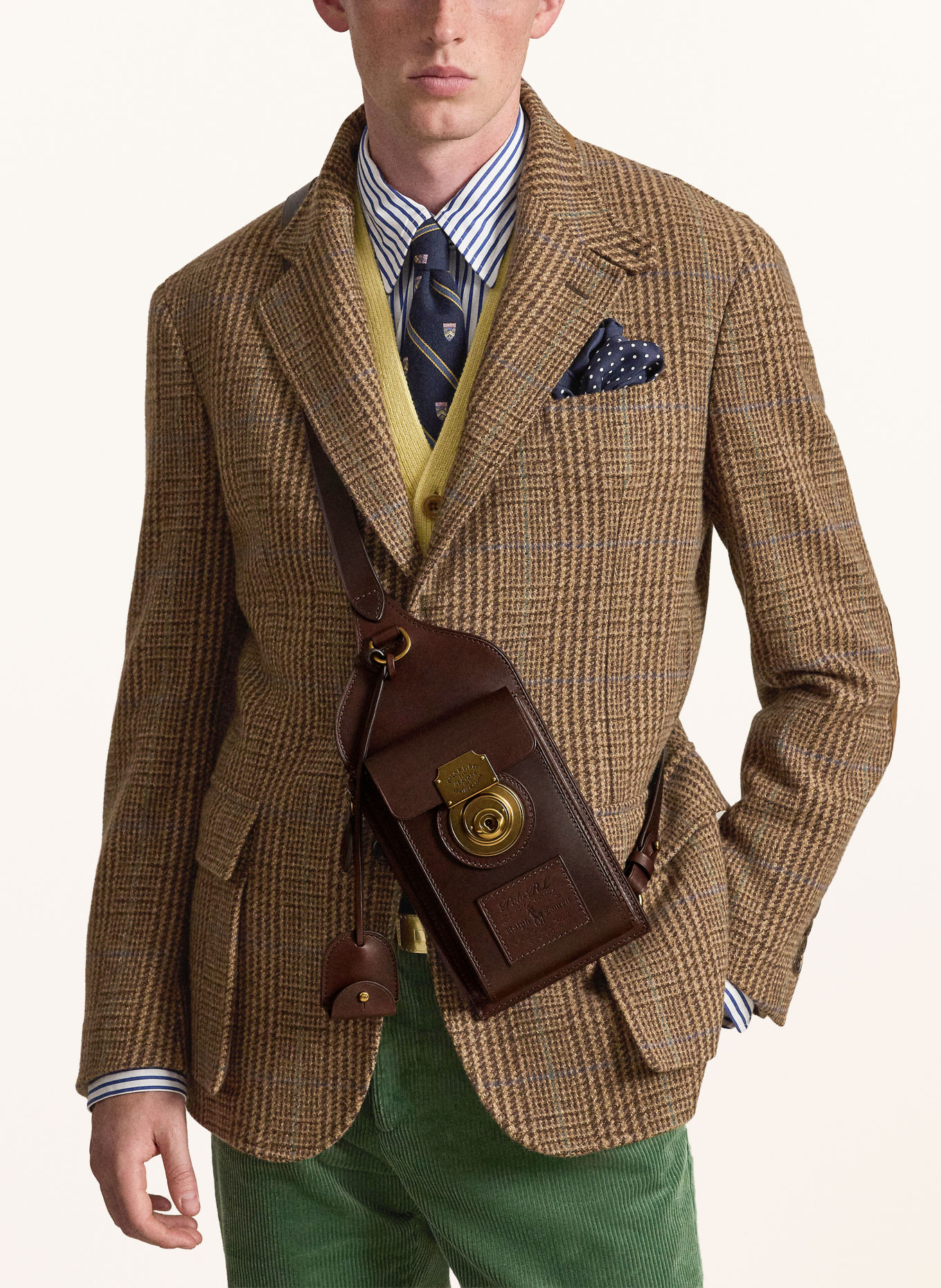 POLO RALPH LAUREN Schoudertas: MARRON FONCÉ / GOUD