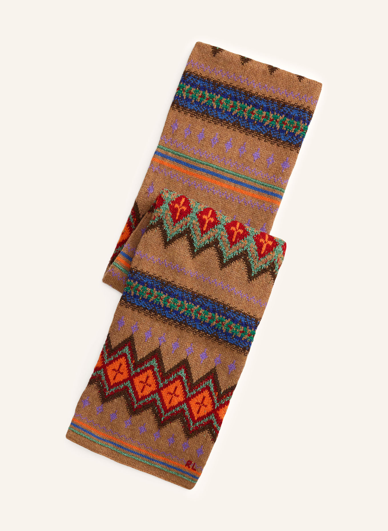POLO RALPH LAUREN Scarves: TAUPE / DARK RED / ORANGE