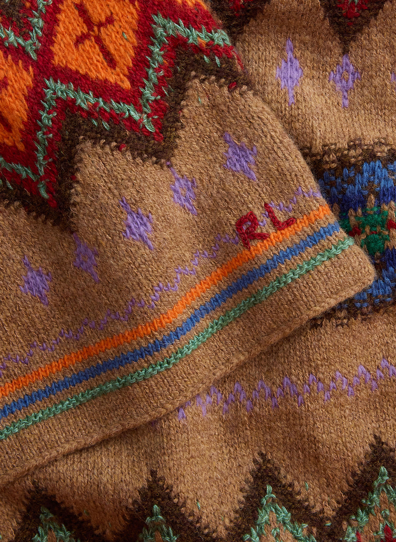 POLO RALPH LAUREN Scarves: TAUPE / DARK RED / ORANGE