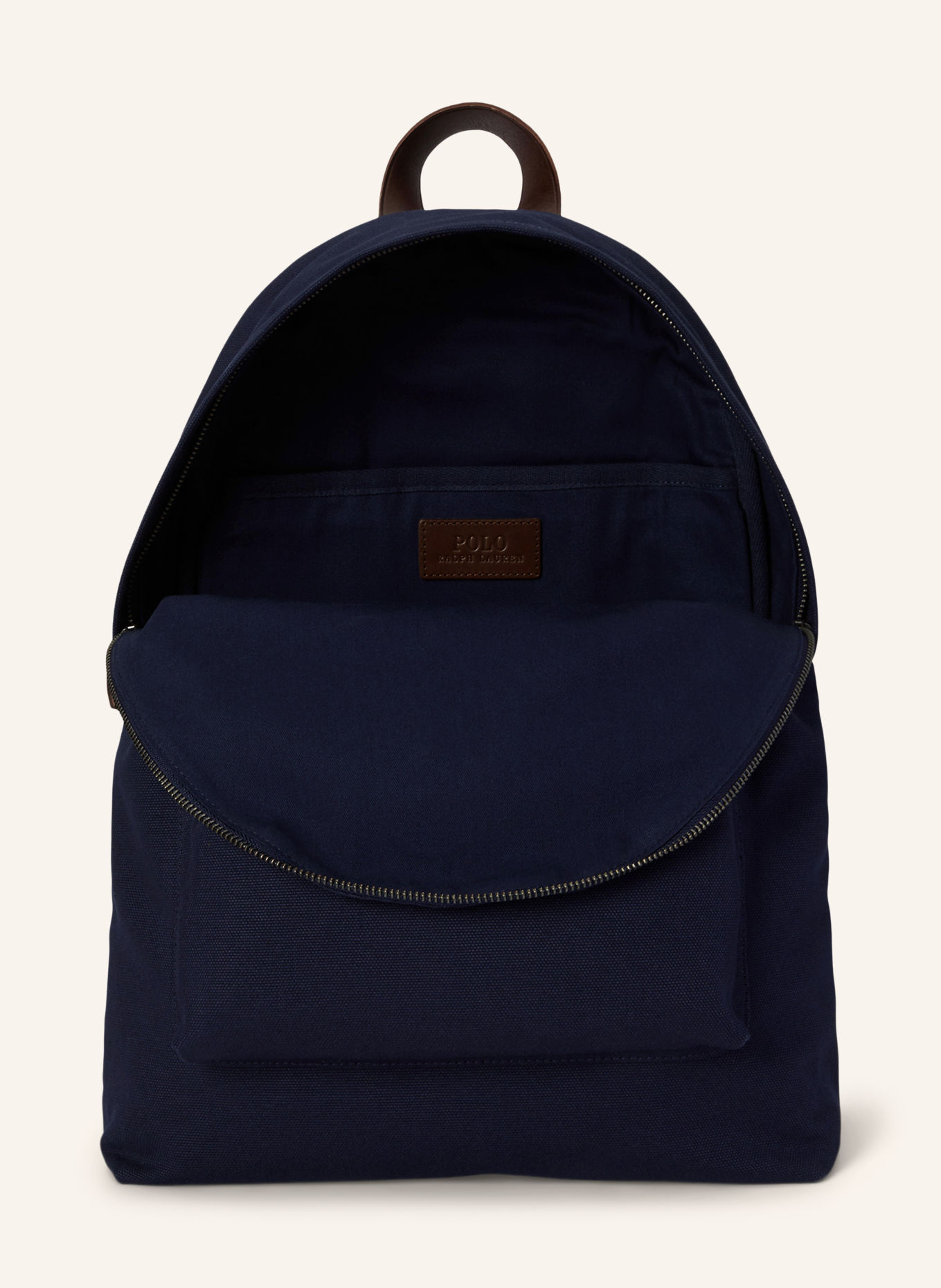 POLO RALPH LAUREN Backpack with laptop compartment: DARK BLUE / DARK BROWN