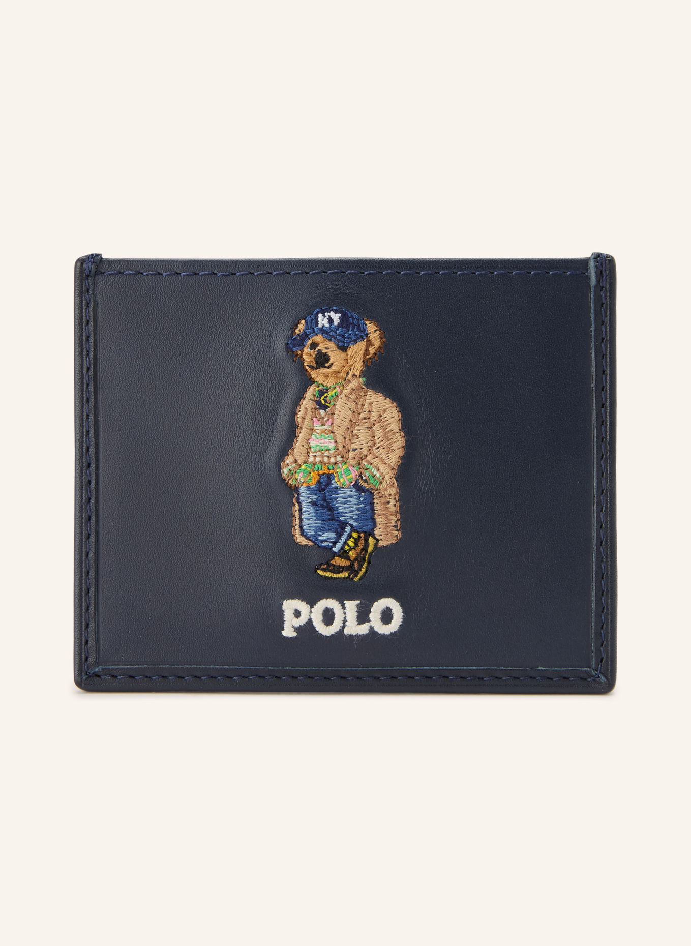 POLO RALPH LAUREN Card wallet: DARK BLUE / BEIGE