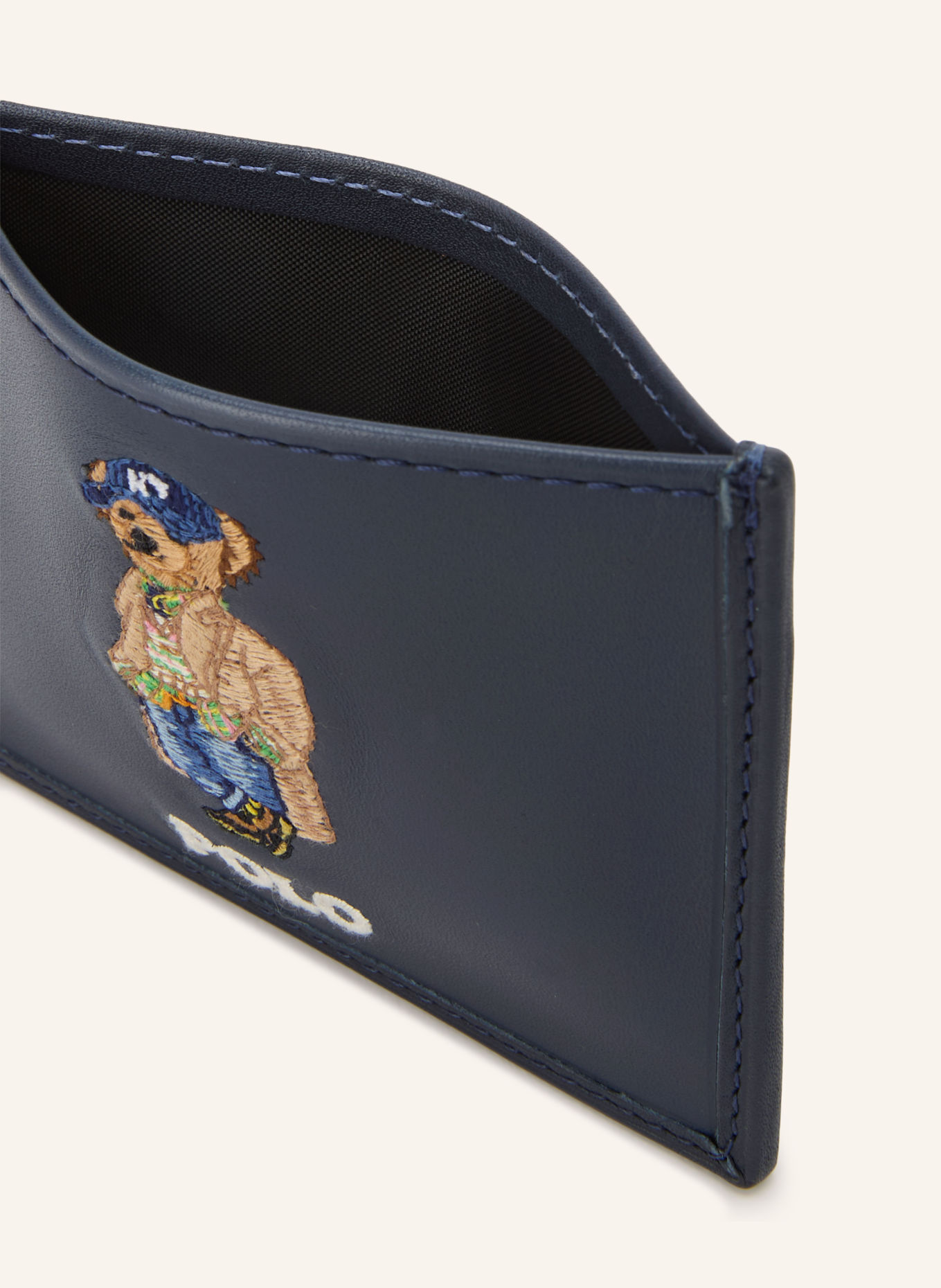 POLO RALPH LAUREN Card wallet: DARK BLUE / BEIGE