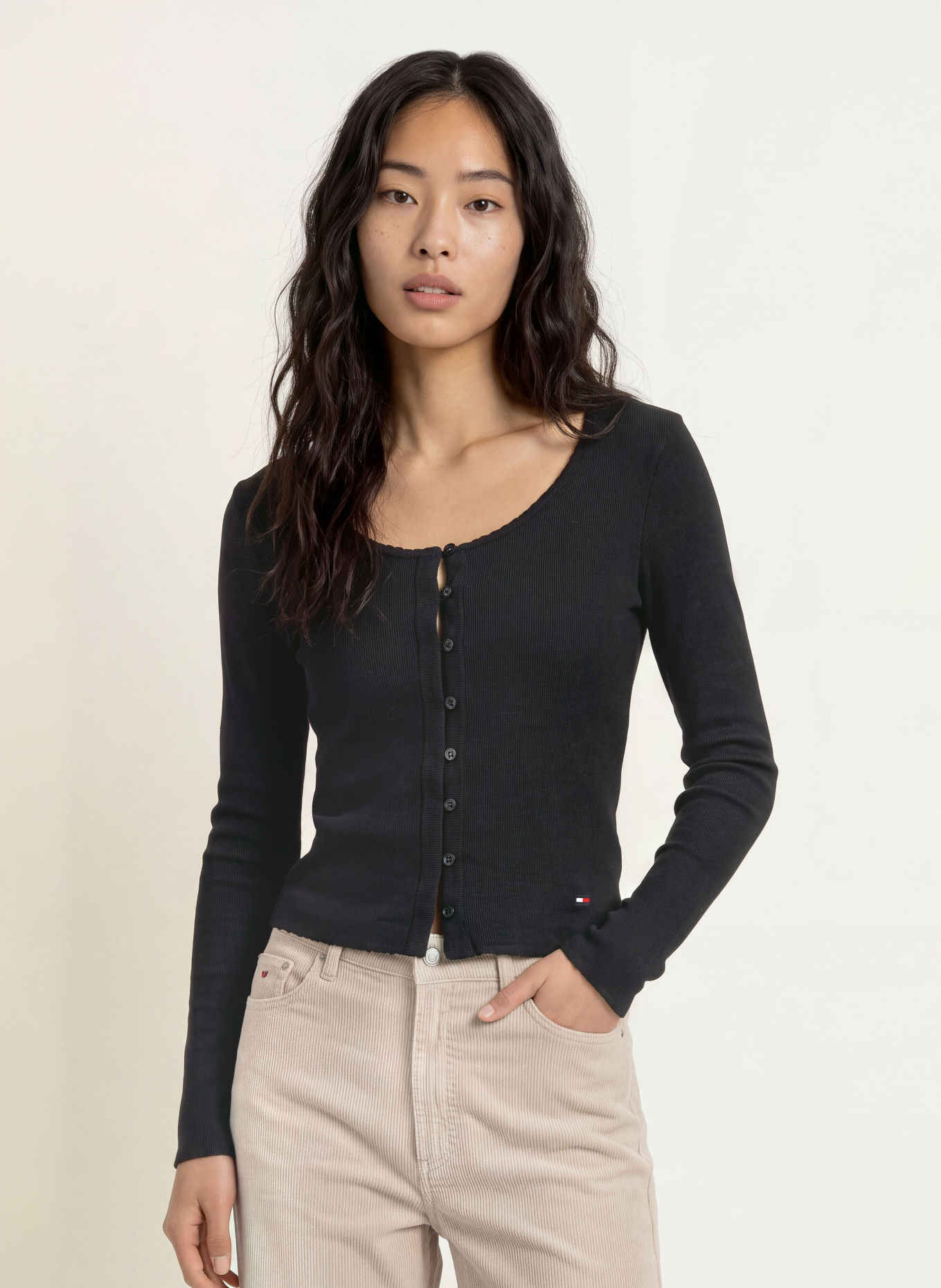TOMMY JEANS Long-sleeve shirt: BLACK