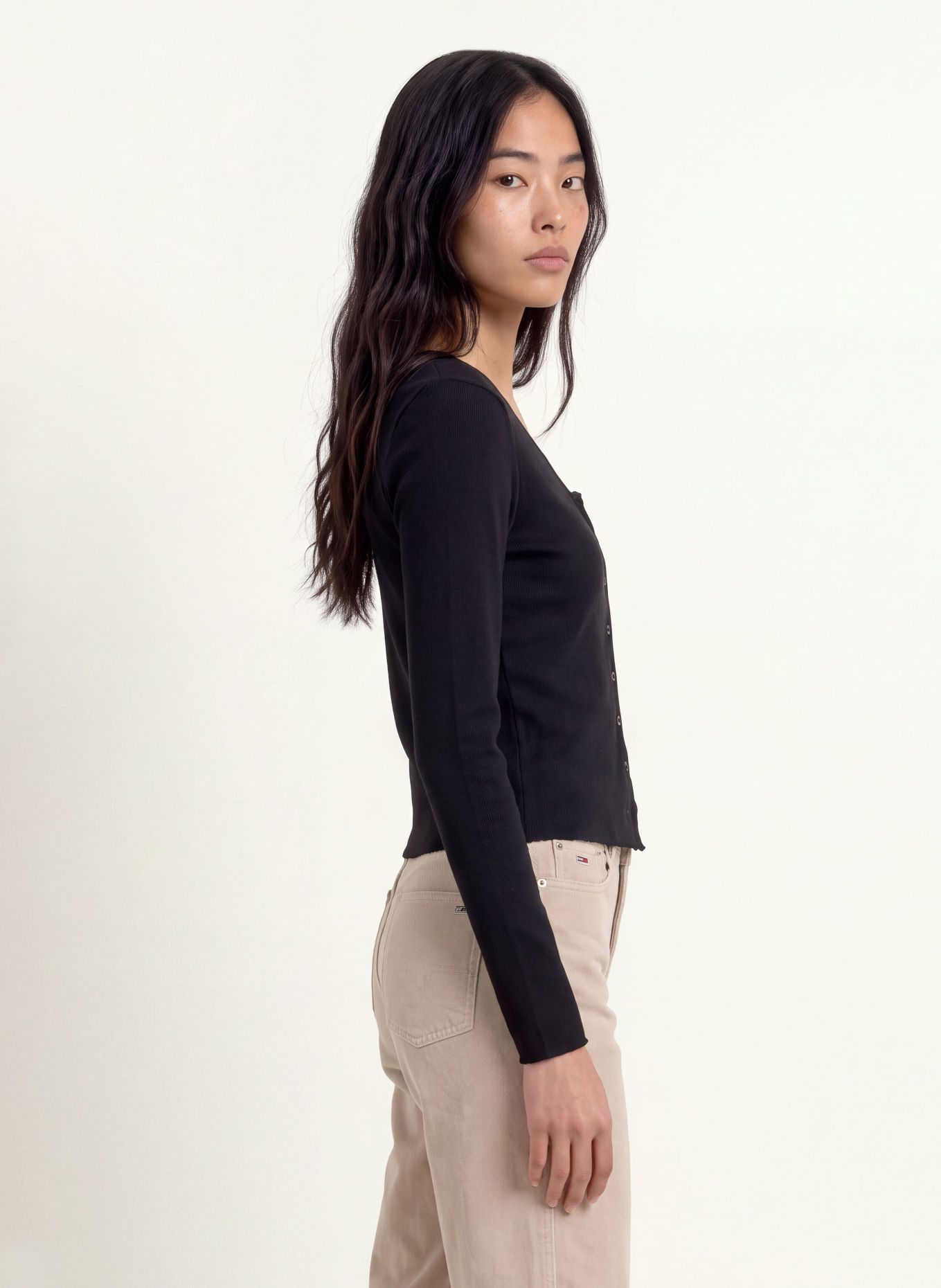 TOMMY JEANS Long-sleeve shirt: BLACK