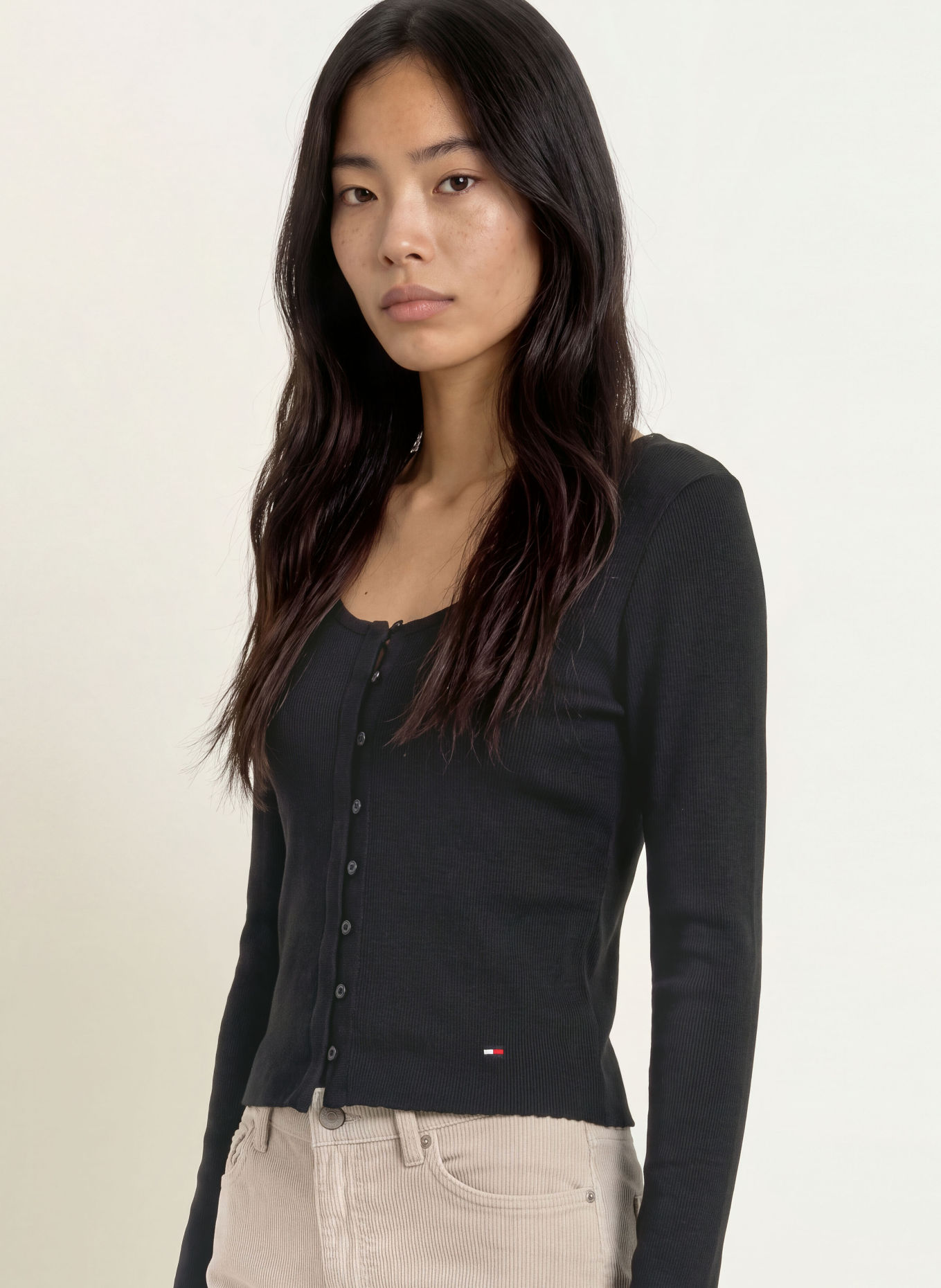 TOMMY JEANS Long-sleeve shirt: BLACK
