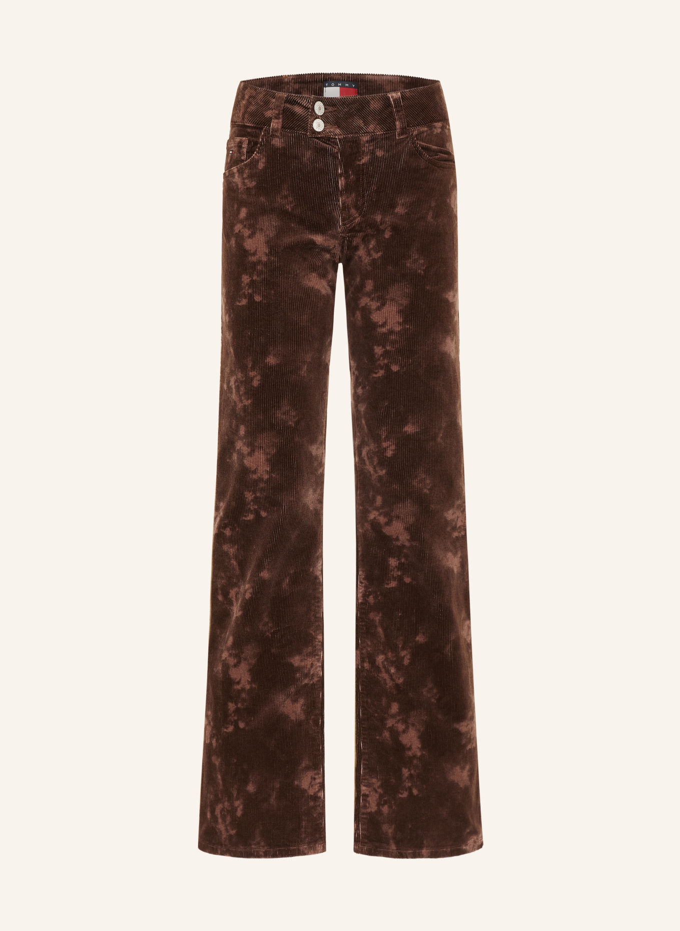 TOMMY JEANS Kordové kalhoty SIA: TMAVĚ HNĚDÁ / SVĚTLE HNĚDÁ