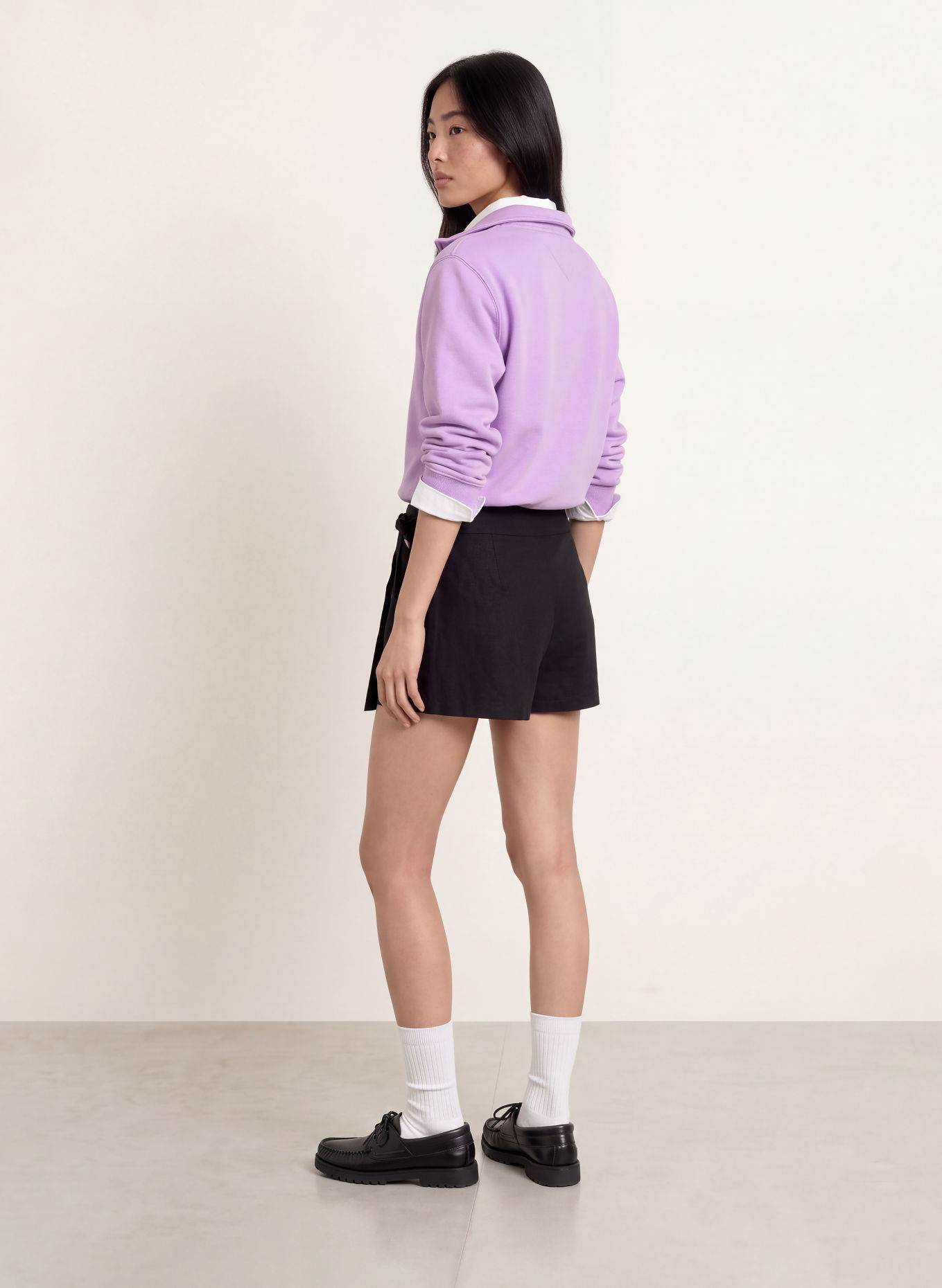 TOMMY JEANS Half-zip sweatshirt: LIGHT PURPLE
