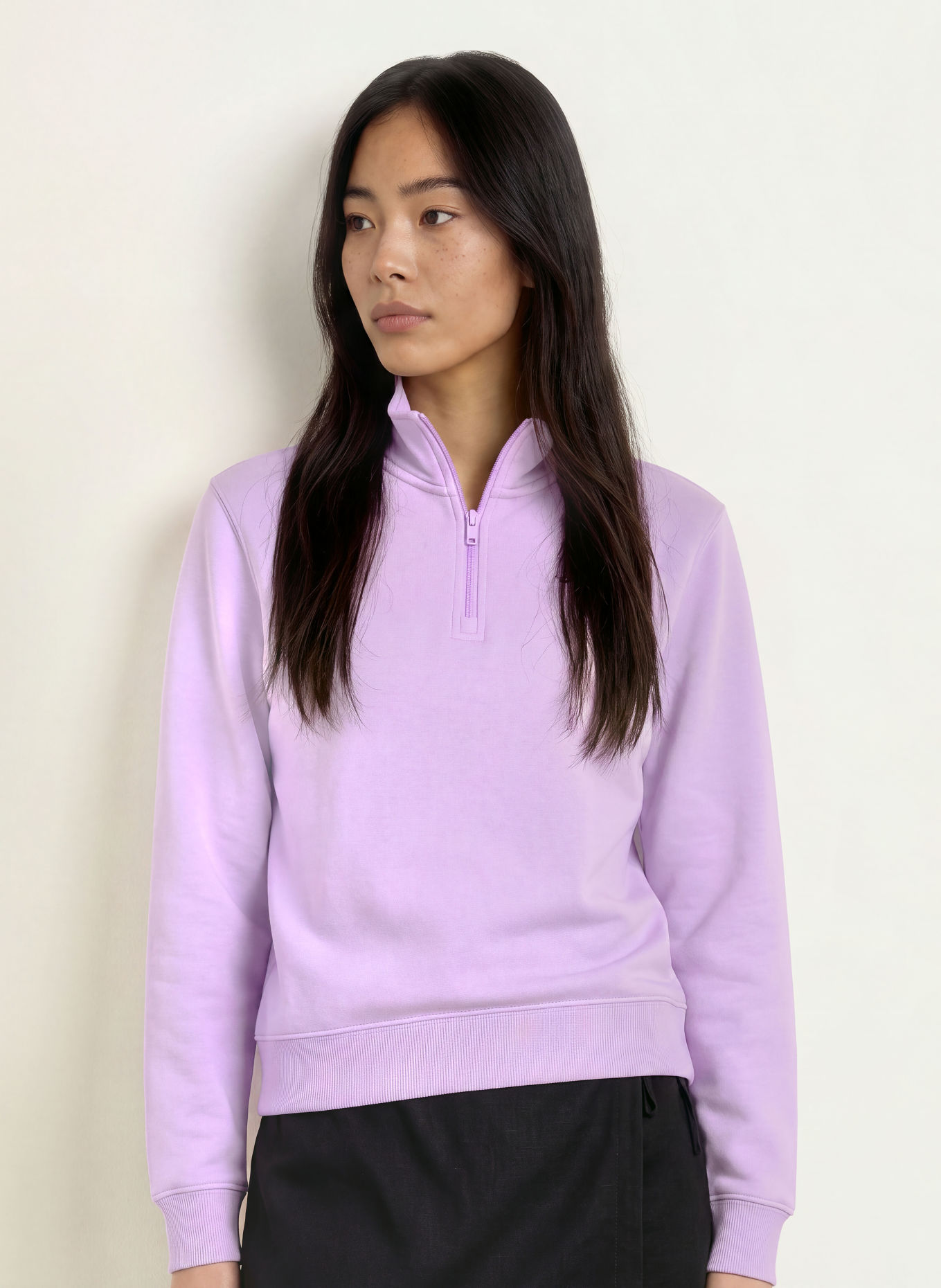 TOMMY JEANS Half-zip sweatshirt: LIGHT PURPLE