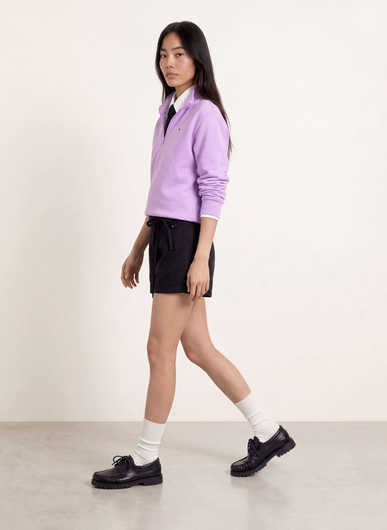 TOMMY JEANS Half-zip sweatshirt: LIGHT PURPLE