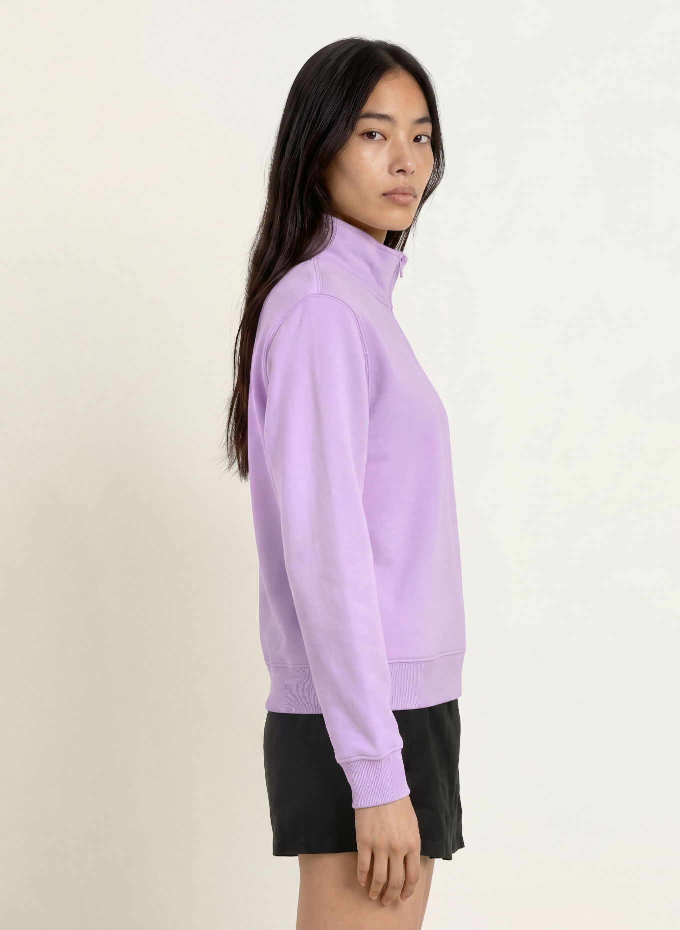 TOMMY JEANS Half-zip sweatshirt: LIGHT PURPLE
