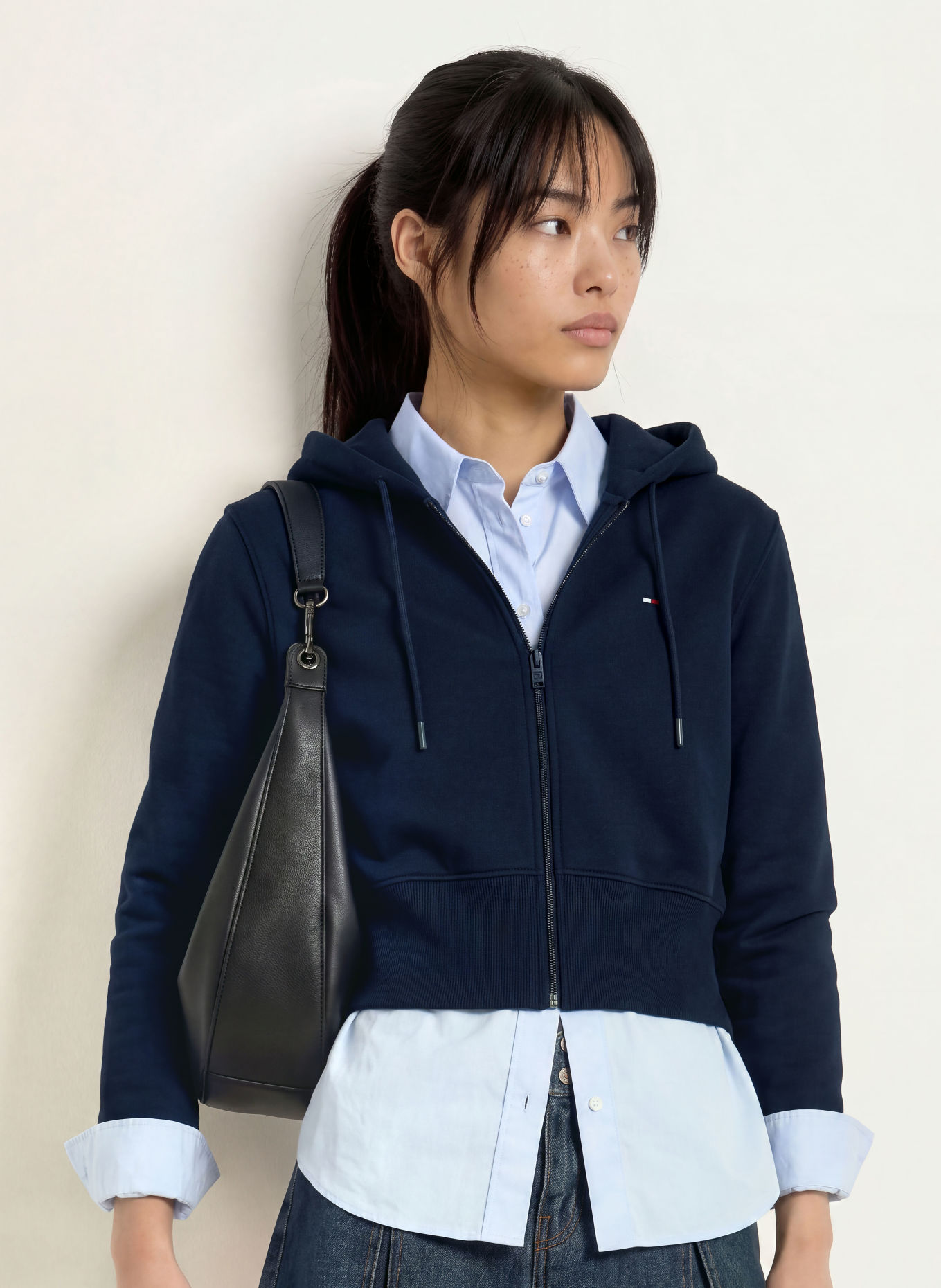 TOMMY JEANS Zip-up sweatshirt: DARK BLUE
