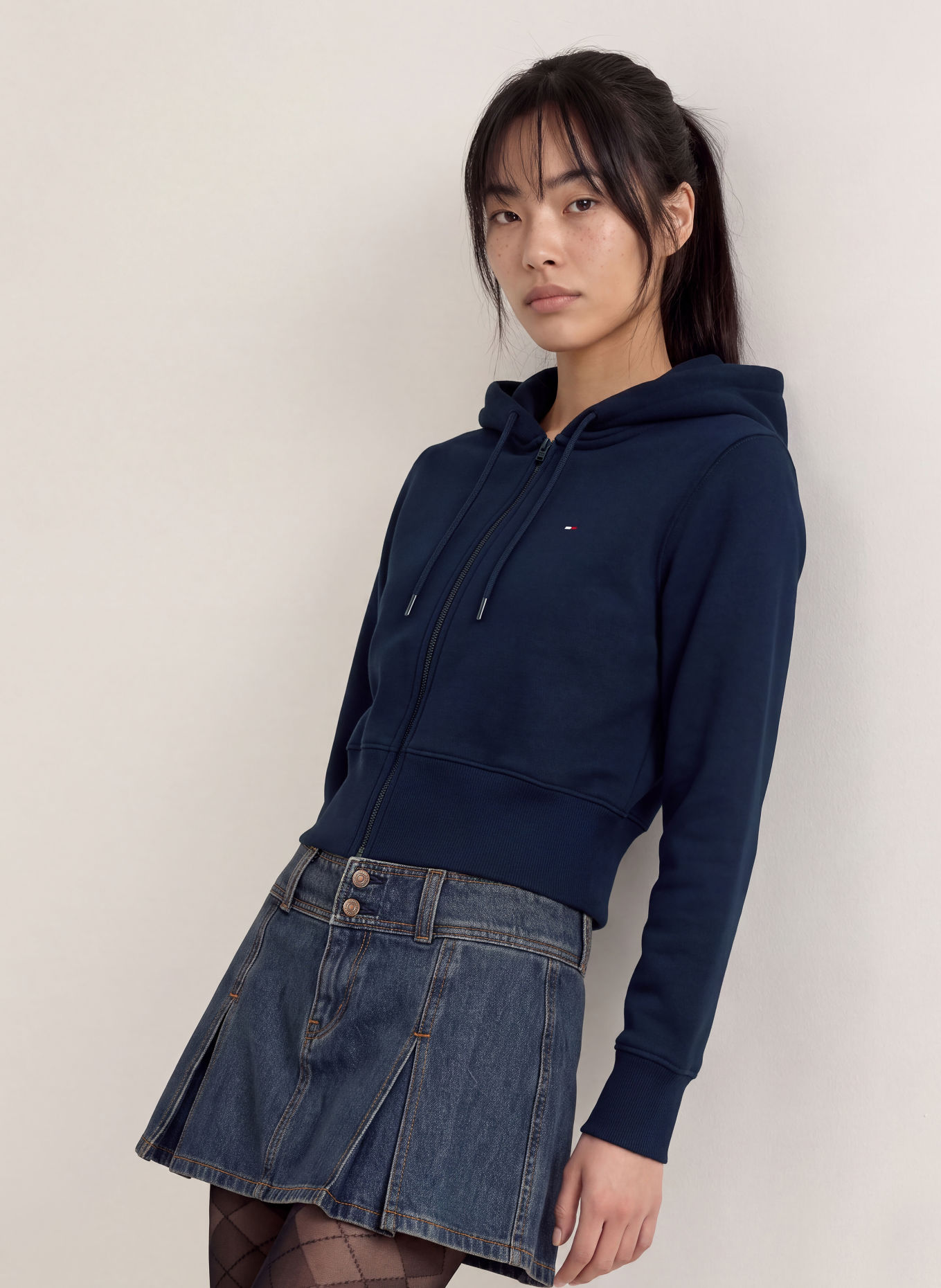 TOMMY JEANS Zip-up sweatshirt: DARK BLUE
