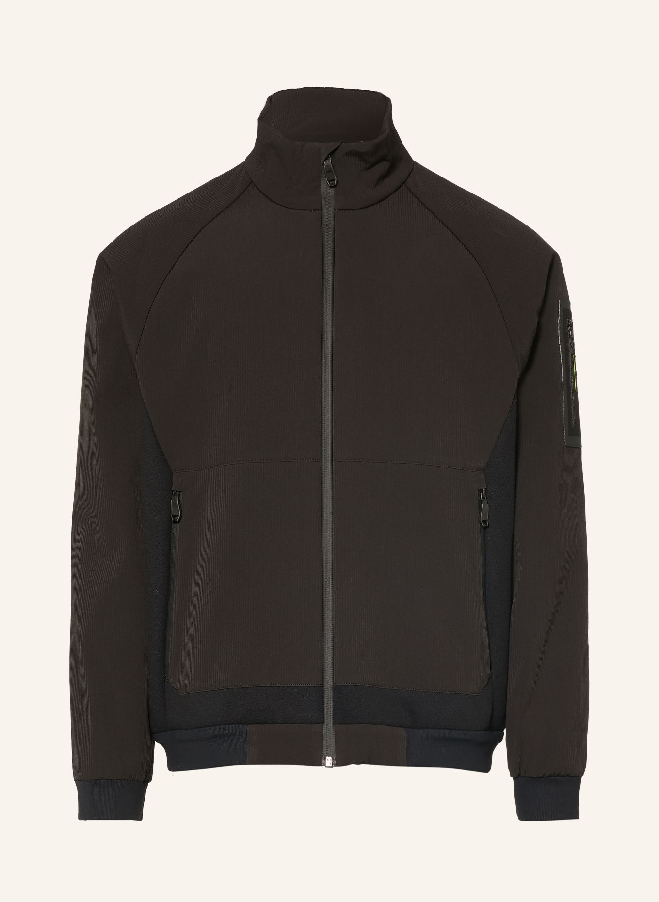 BOSS Bunda CORD FLEECE z kombinace materiálů: ČERNÁ