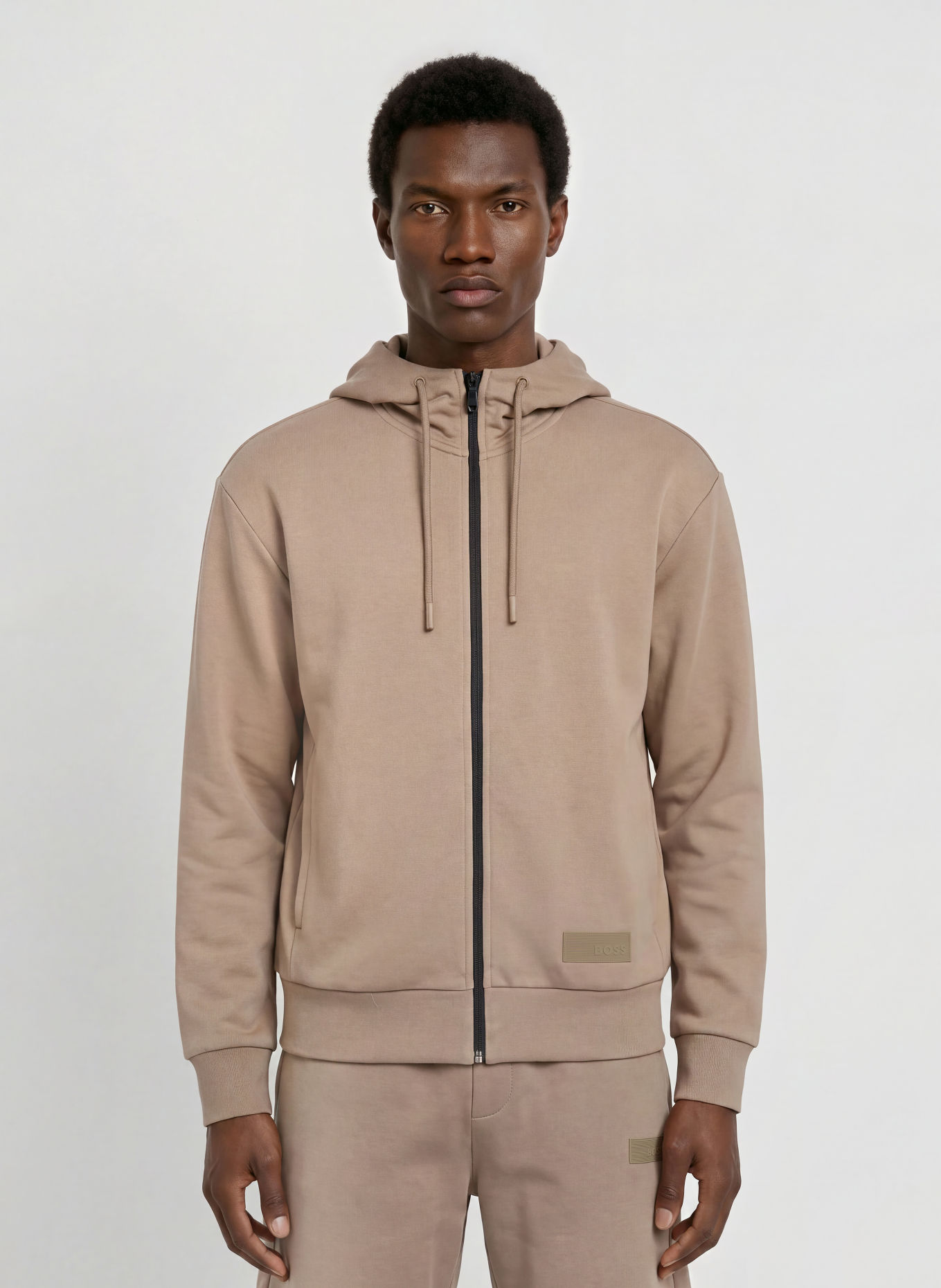 BOSS Sweat zippé: OLIVE