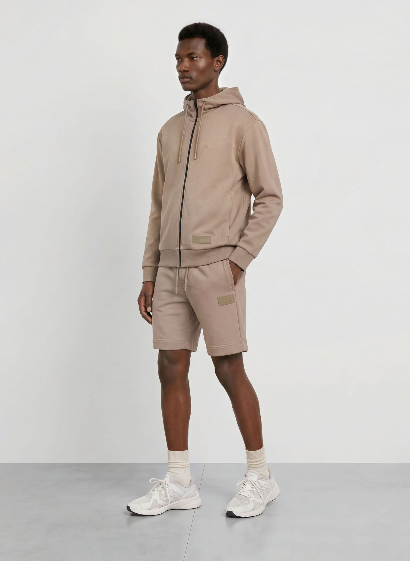 BOSS Sweat zippé: OLIVE