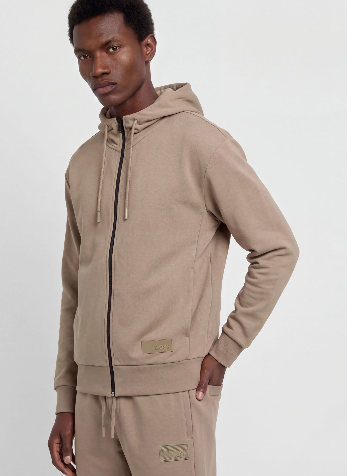 BOSS Sweat zippé: OLIVE