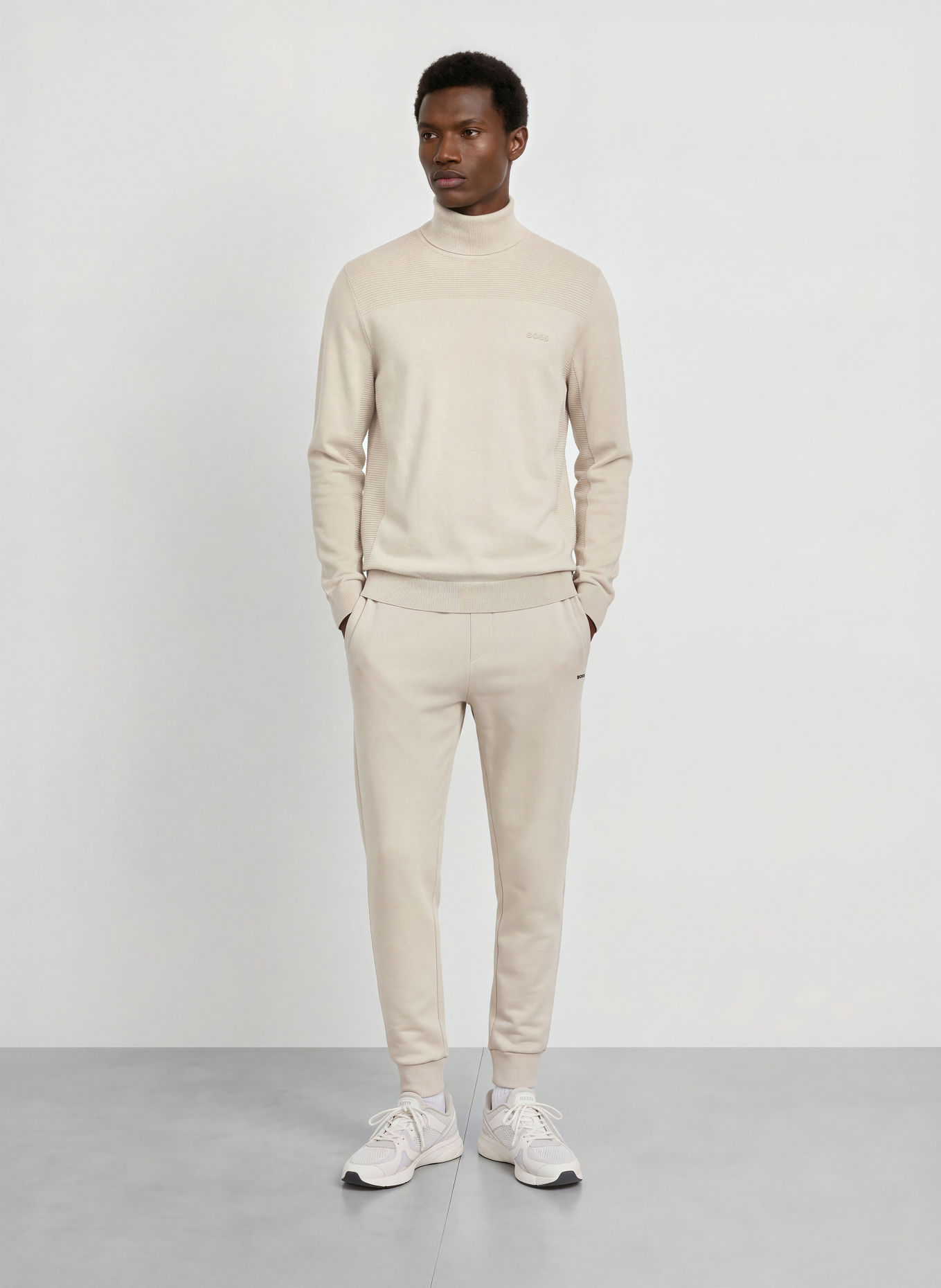 BOSS MOMENTUM-X Turtleneck sweater: BEIGE