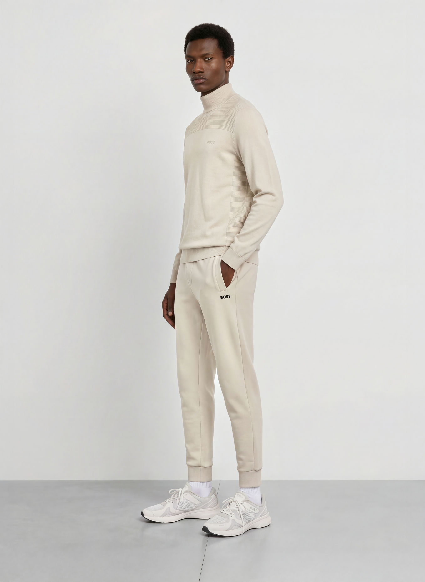 BOSS MOMENTUM-X Turtleneck sweater: BEIGE