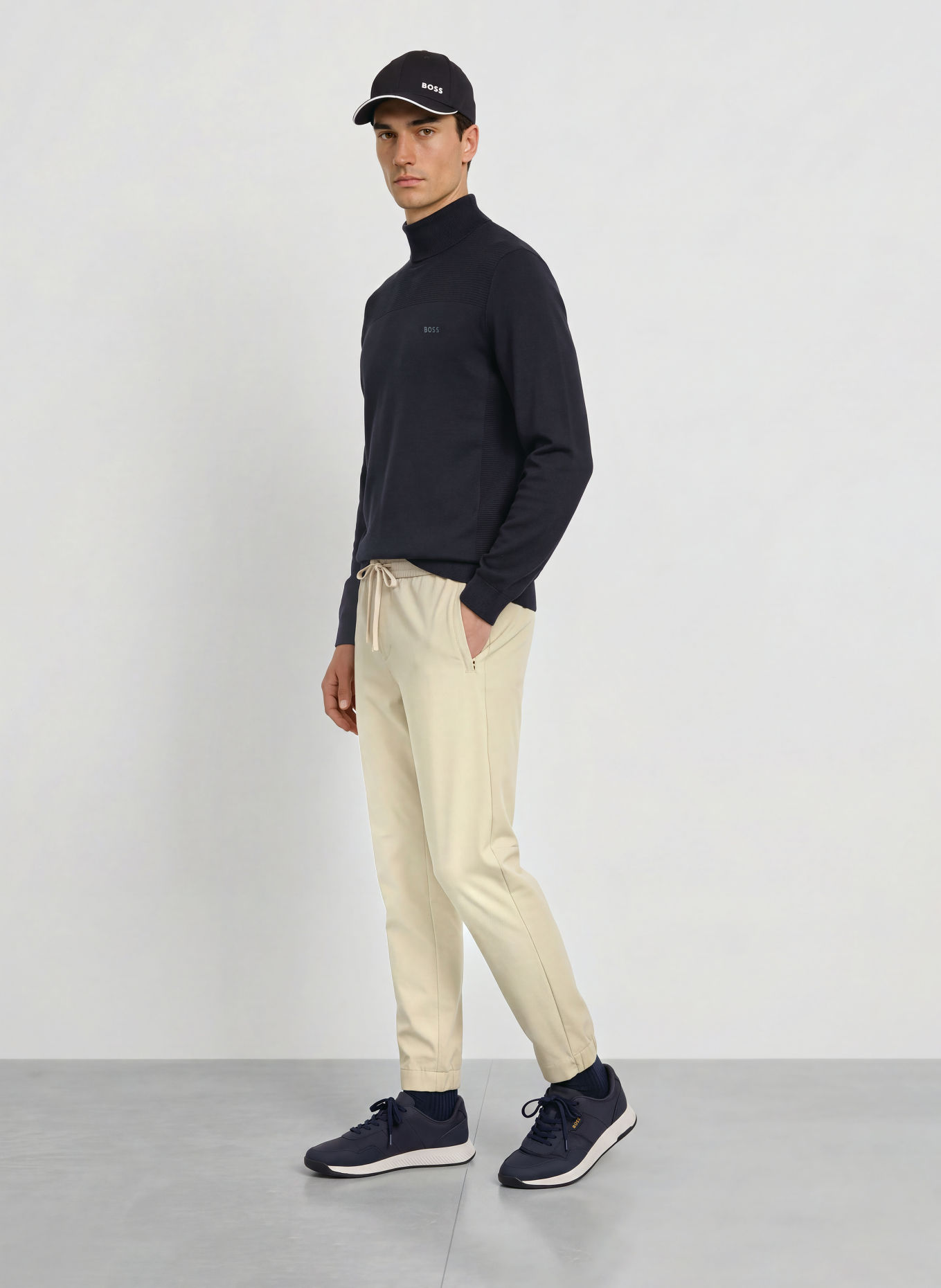 BOSS MOMENTUM-X Turtleneck sweater: DARK BLUE
