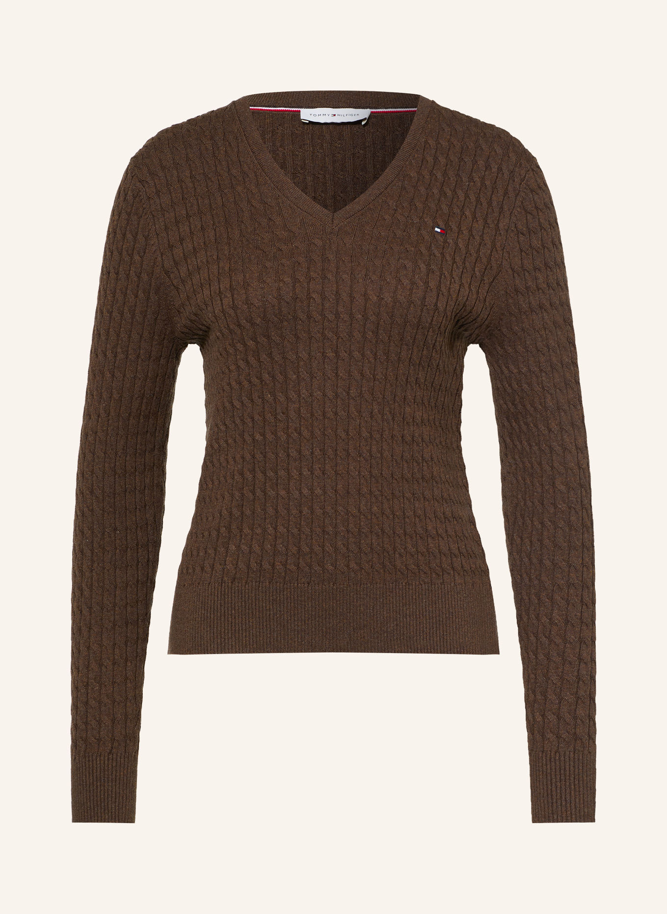 TOMMY HILFIGER Sweter: CIEMNOBRĄZOWY
