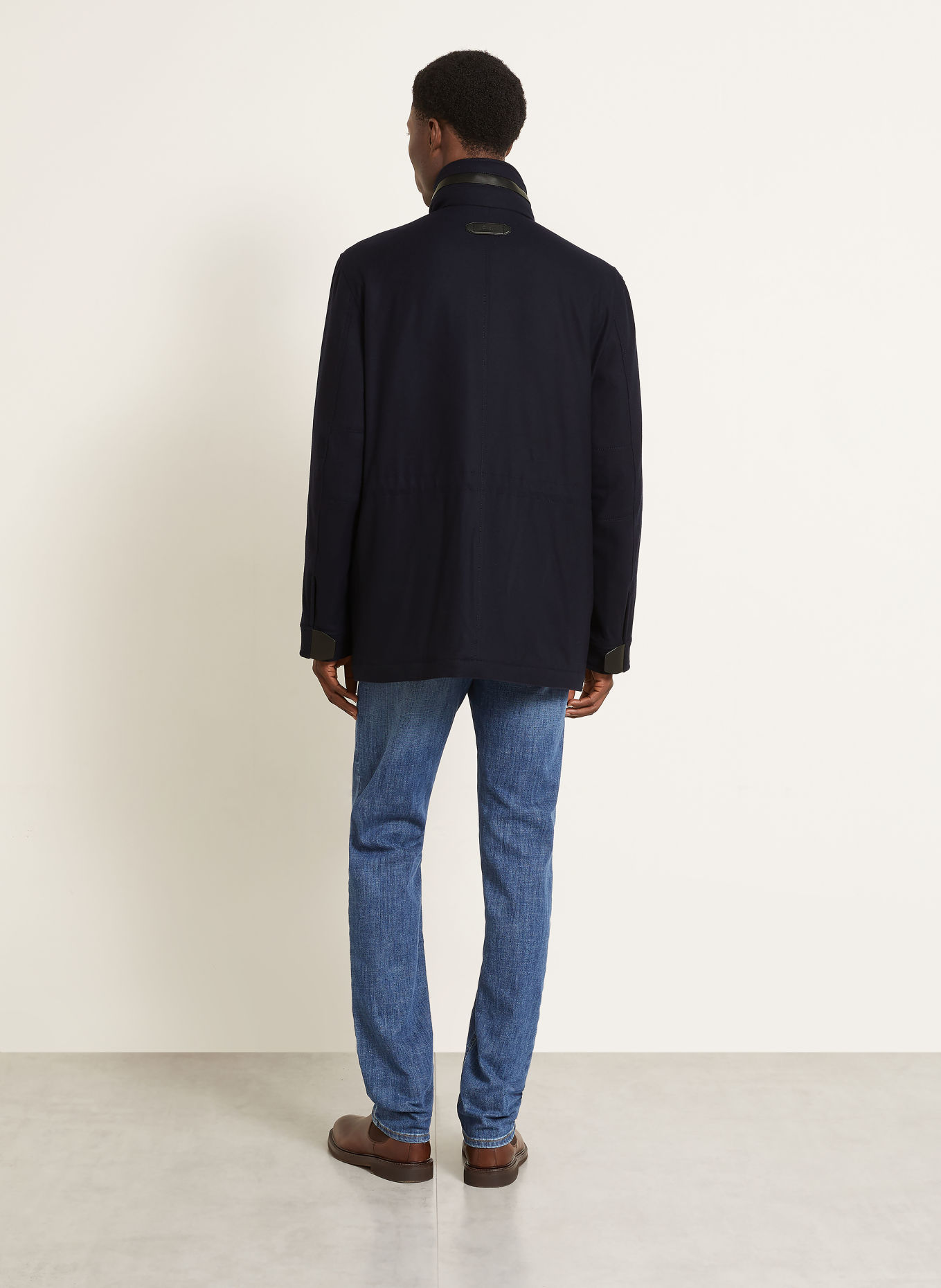 Brioni Field jacket with kasjmier: DONKERBLAUW