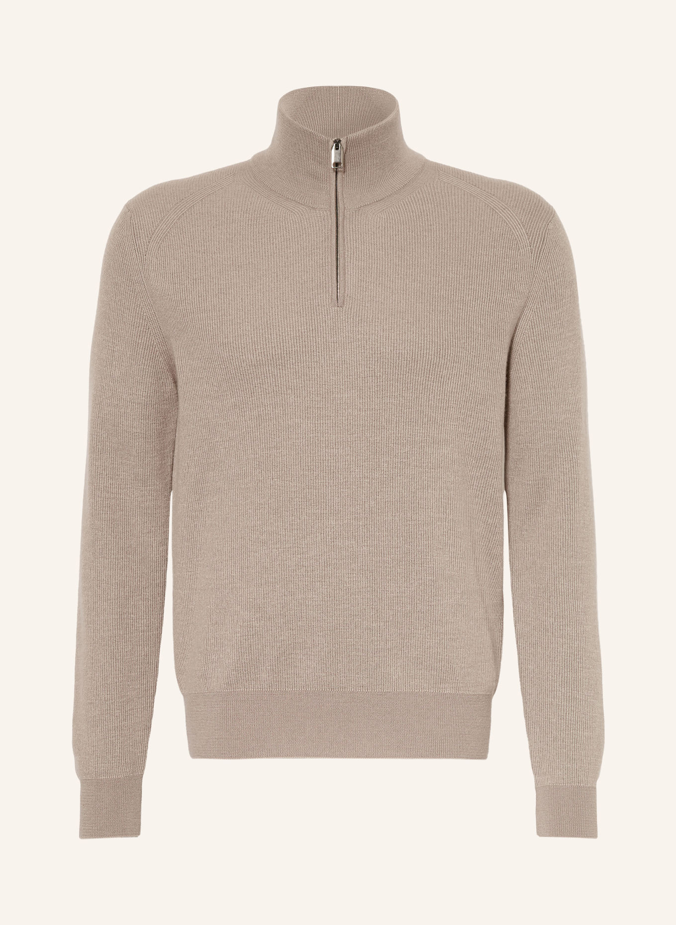 Brioni Half-zip sweater with Cashmere: GRAY