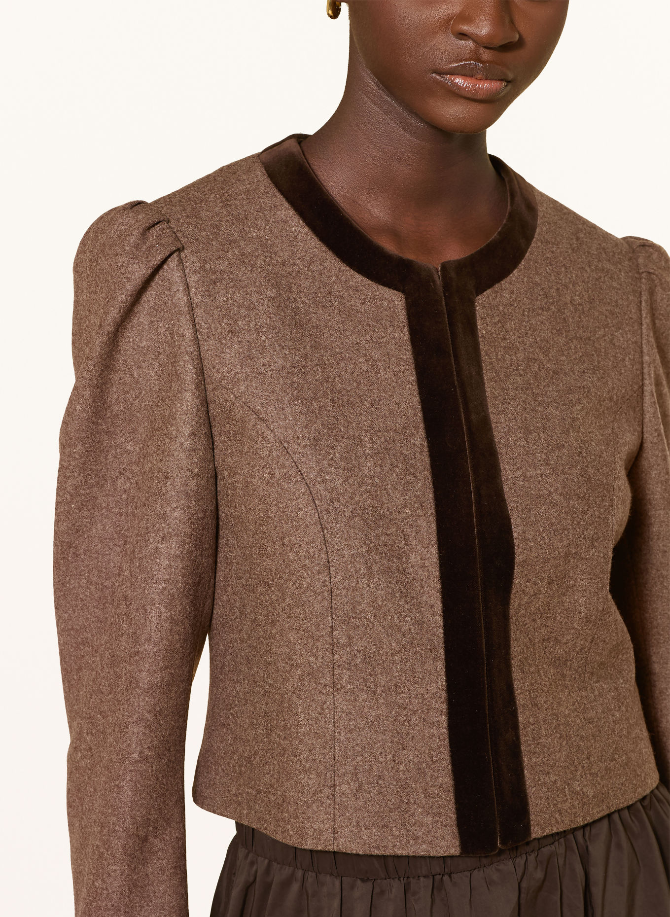 Heimatglück Tracht Traditional jacket ELISABETH: LIGHT BROWN / DARK BROWN