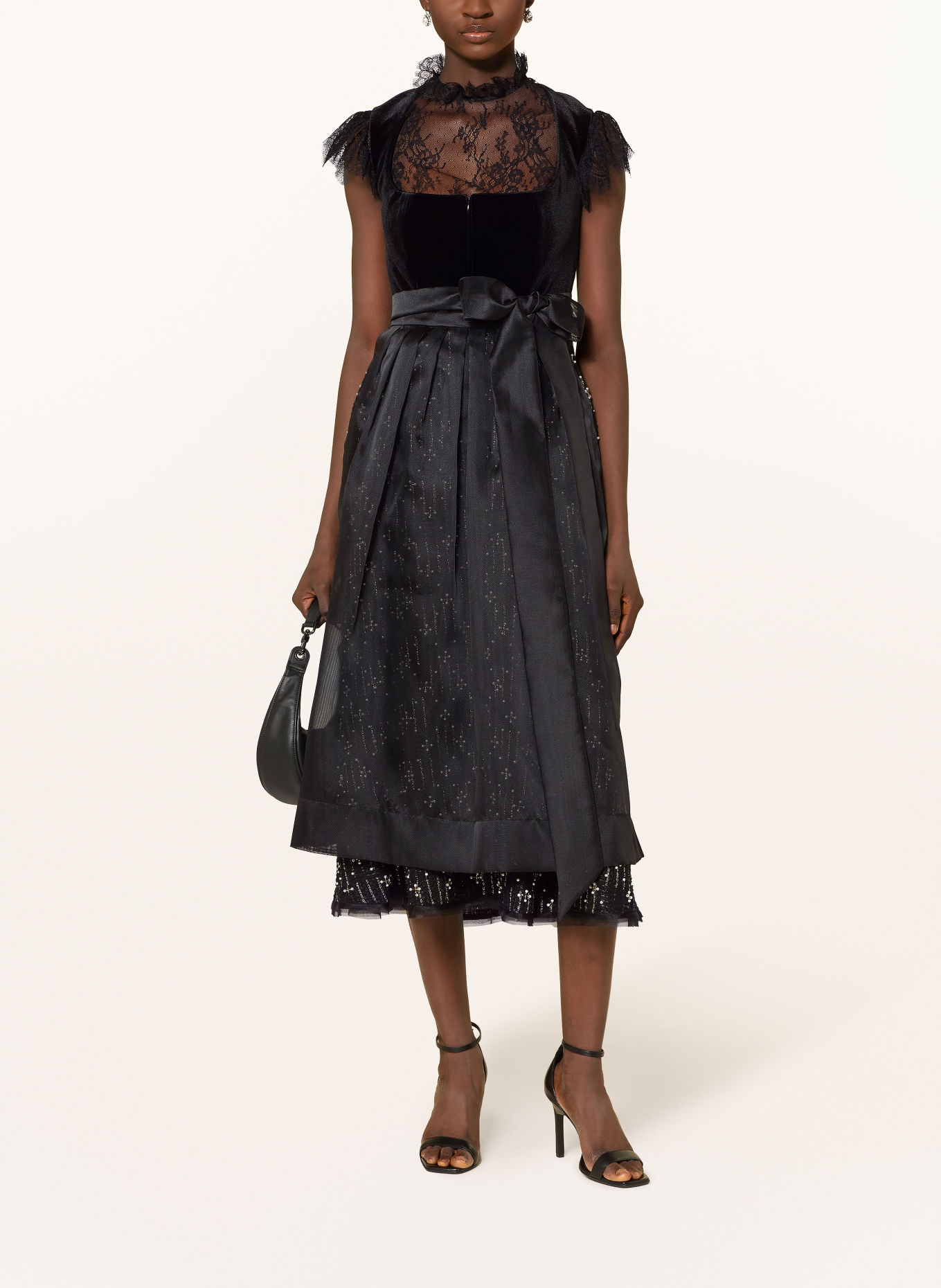 TALBOT RUNHOF Dirndl met glittergaren en sieradenparels: 999 BLACK