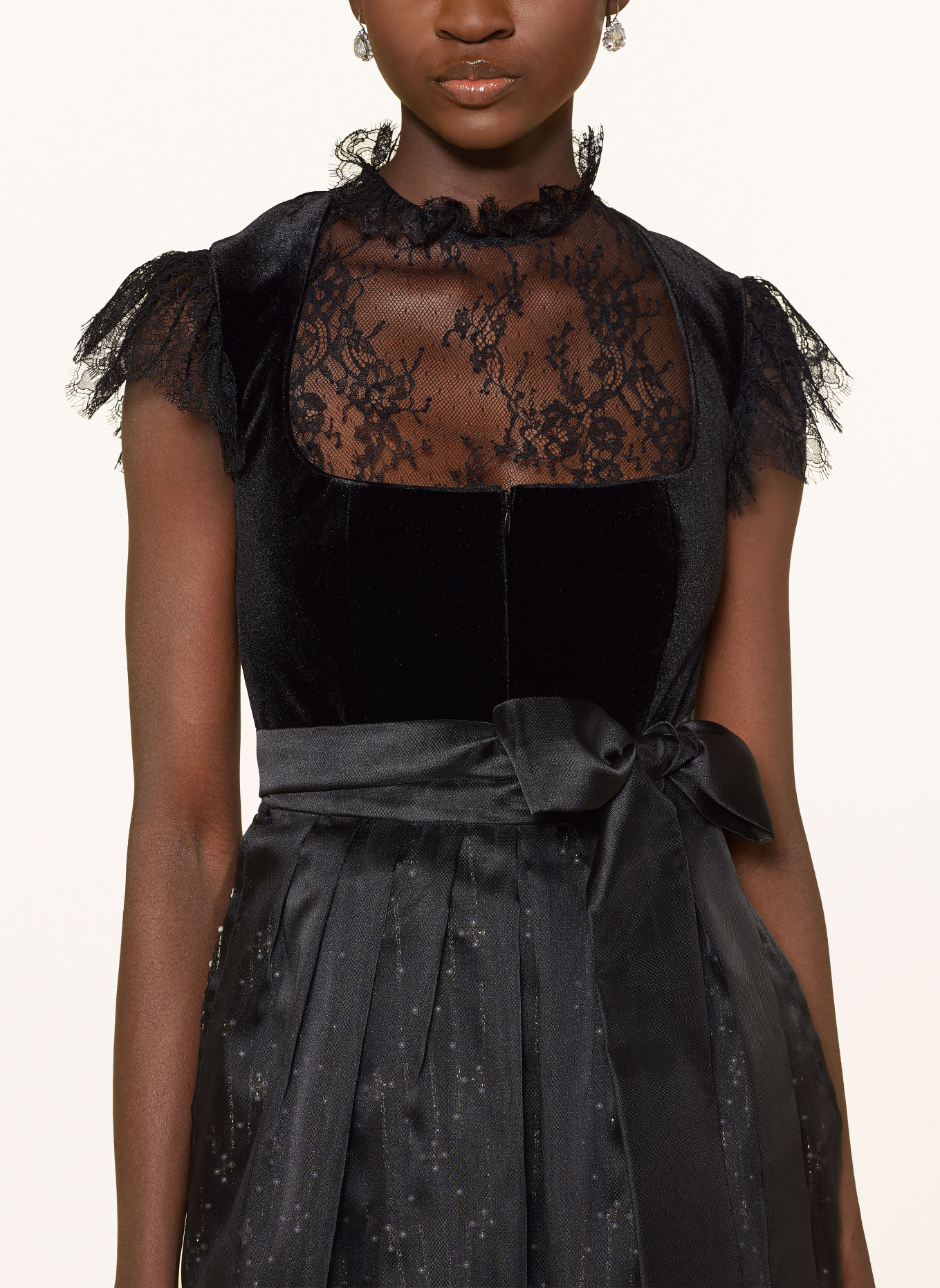 TALBOT RUNHOF Dirndl met glittergaren en sieradenparels: 999 BLACK