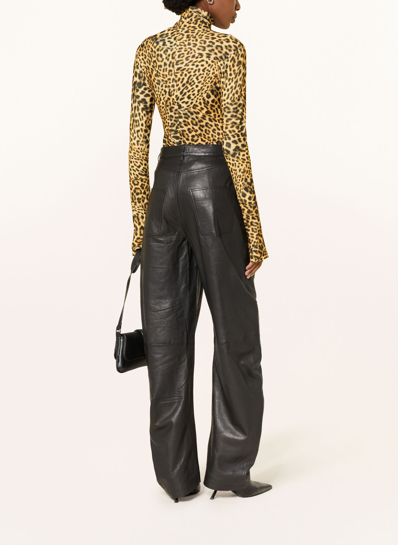 NORMA KAMALI Longsleeve: CAMEL / ZWART