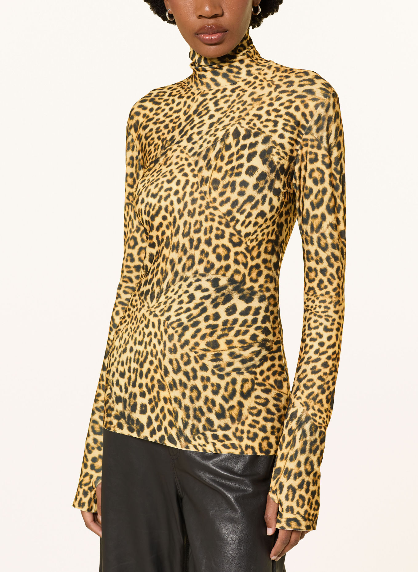 NORMA KAMALI Longsleeve: CAMEL / ZWART