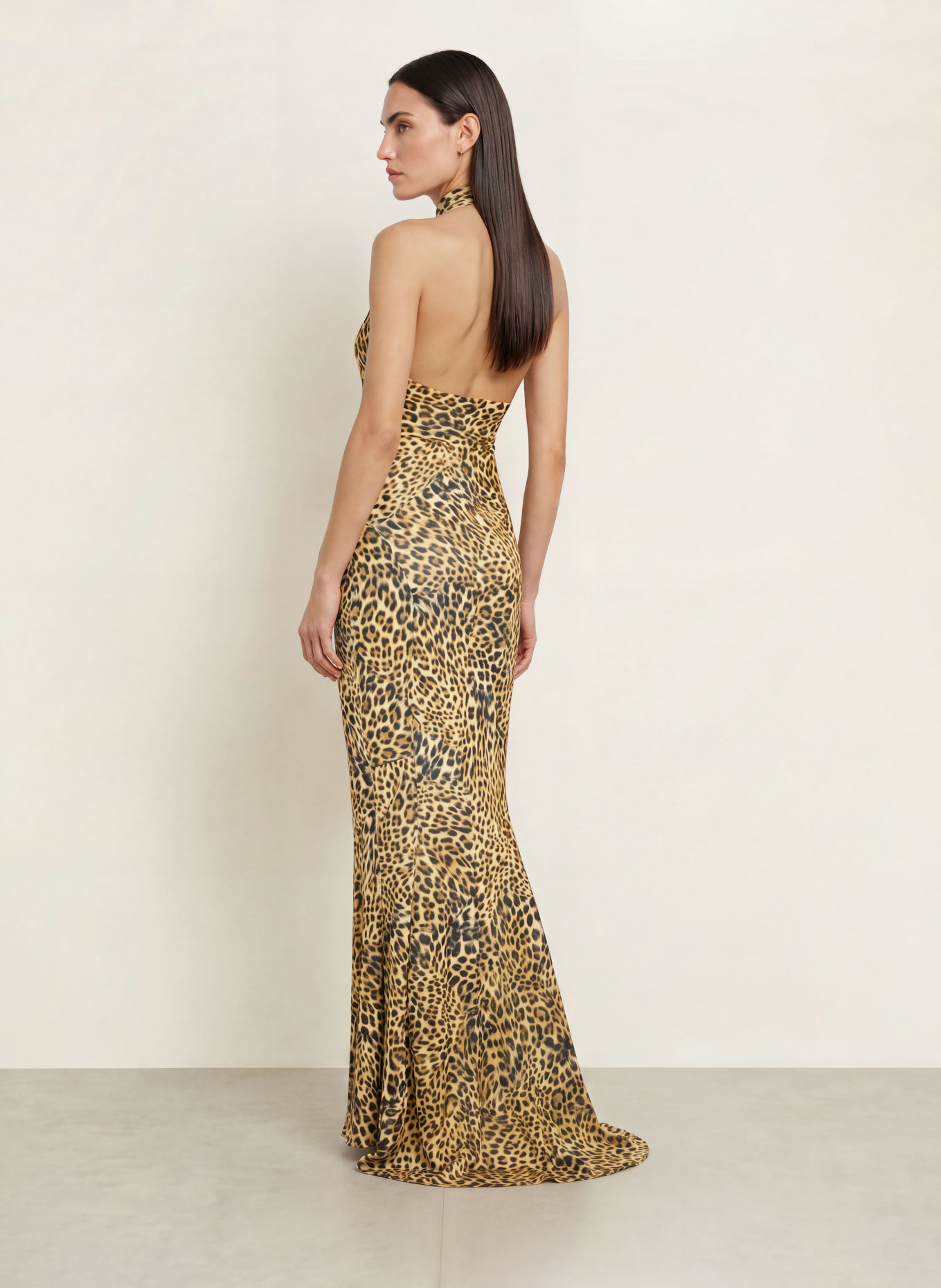 NORMA KAMALI Jersey dress: BEIGE / BLACK