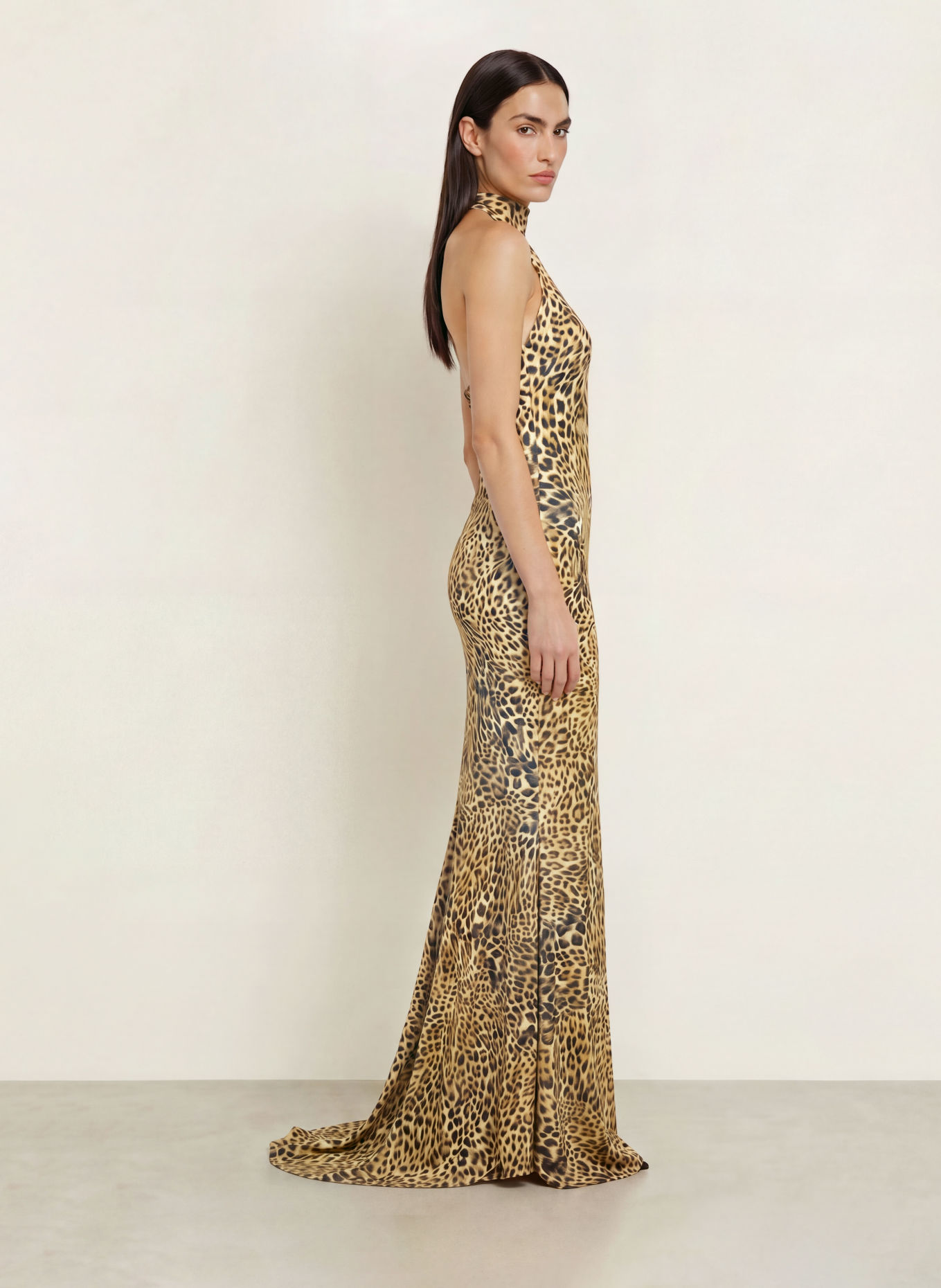 NORMA KAMALI Jersey dress: BEIGE / BLACK