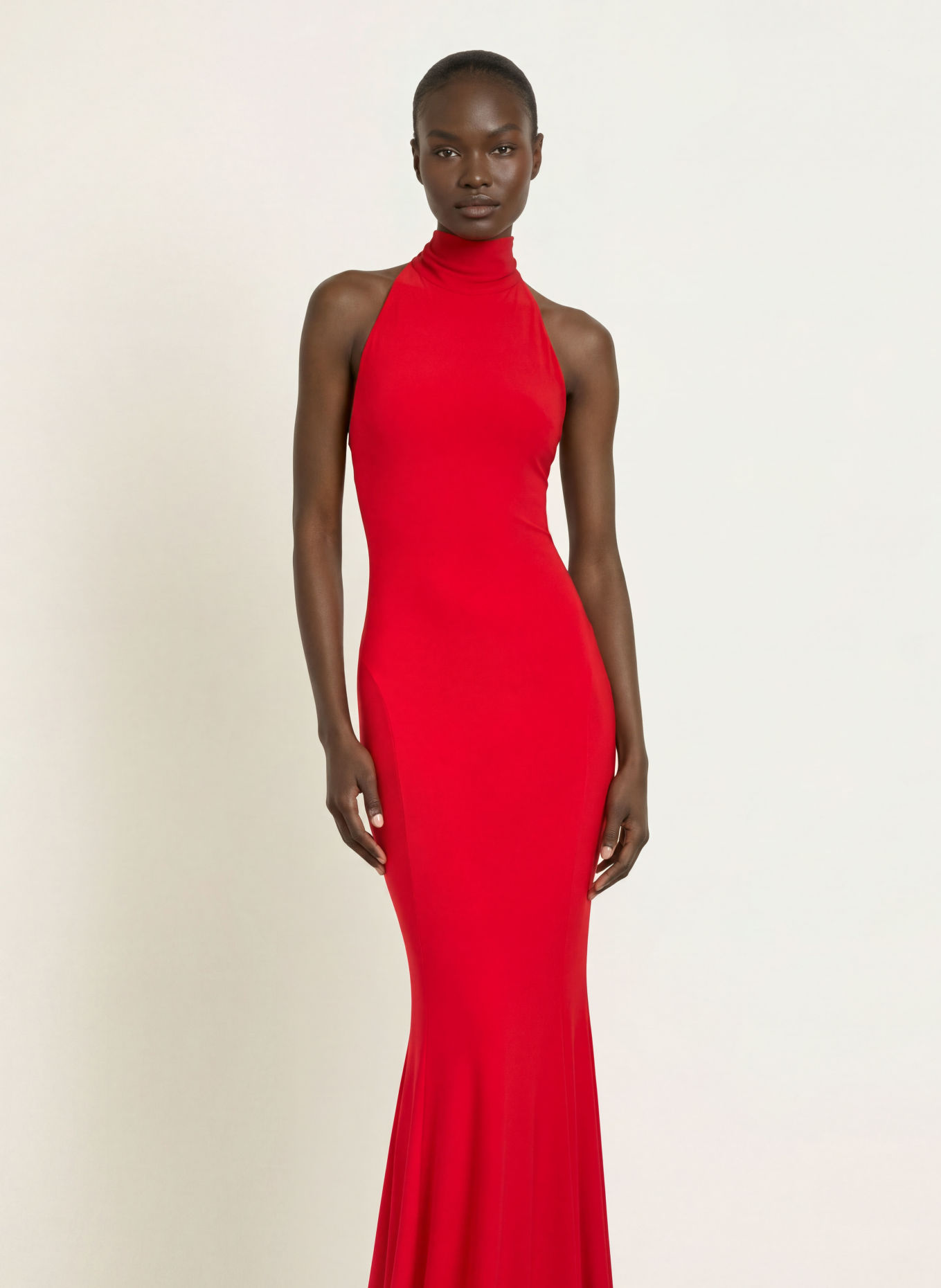 NORMA KAMALI Jerseykleid: ROT