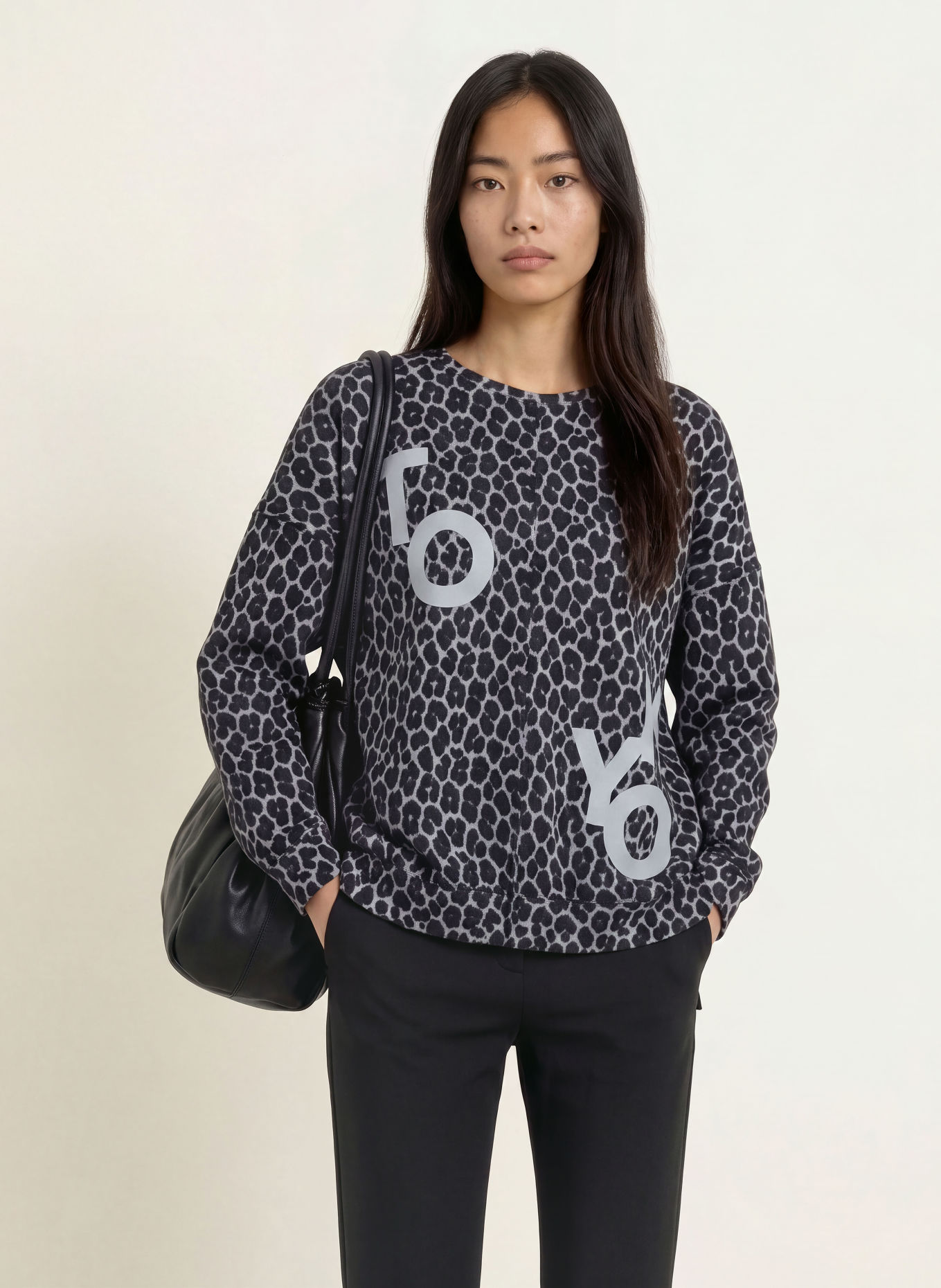 Smith & Soul Oversized-Sweatshirt: GRIJS / ZWART